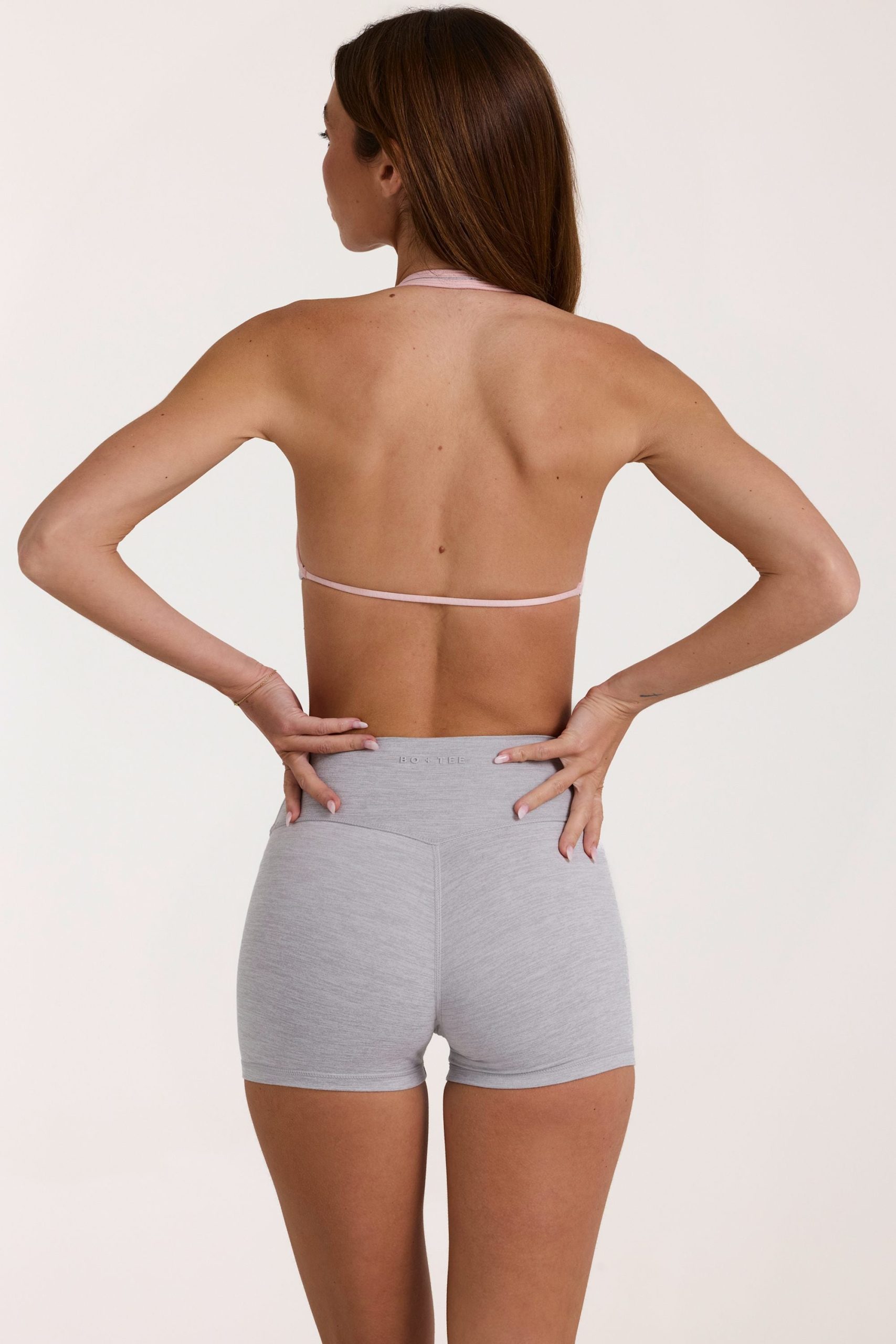 Soft Active Mini Shorts in Grey Marl - Image 2