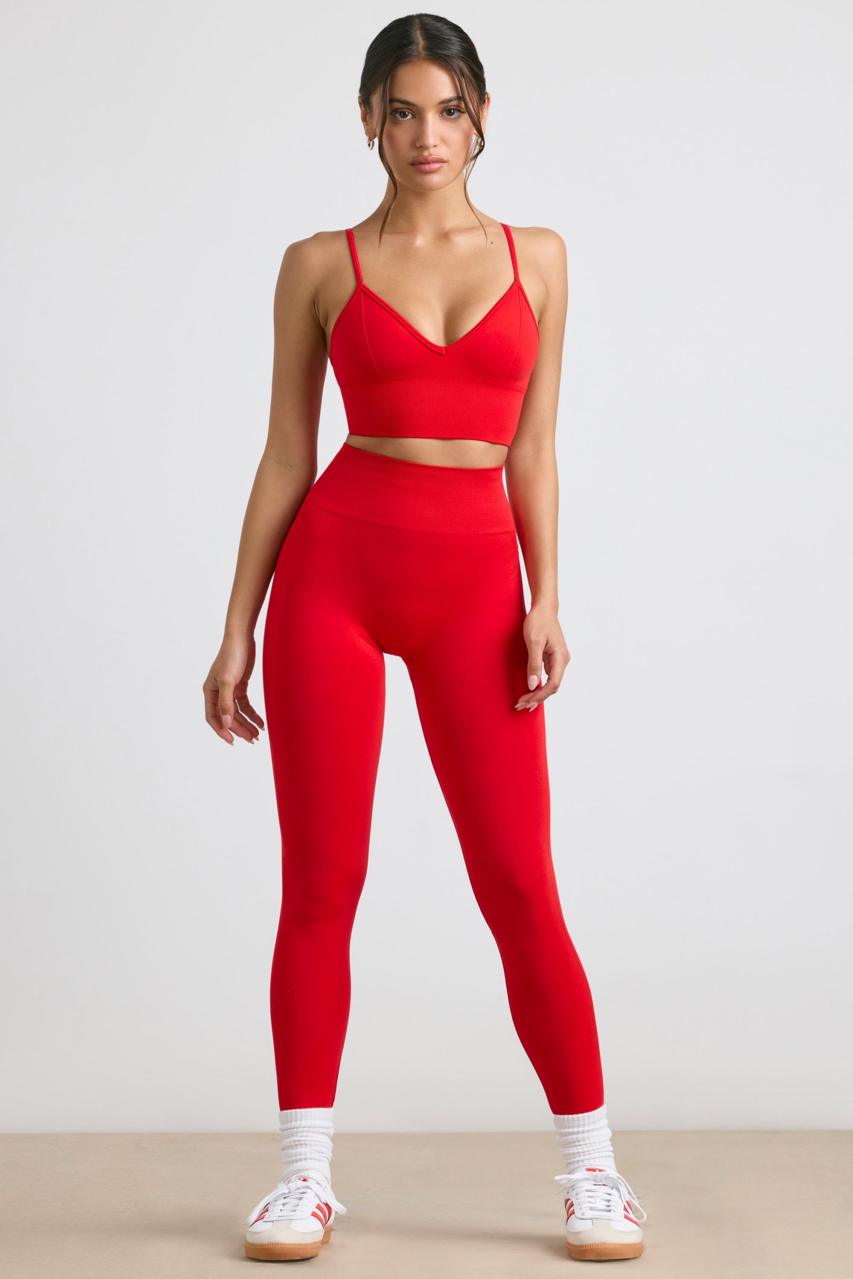 Define Luxe High-Waist Leggings in Red - Image 7