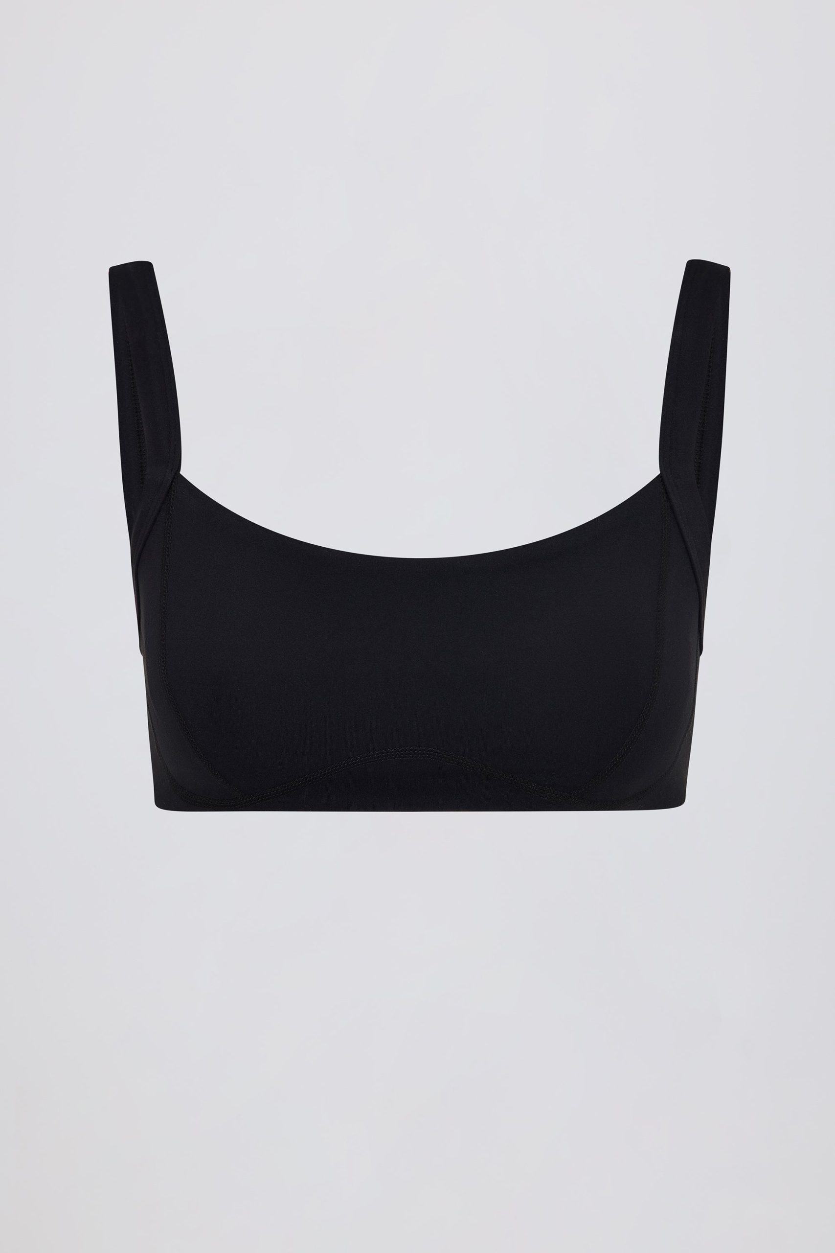 Soft Active Seam-Detail Sports Bra in Black - Image 2