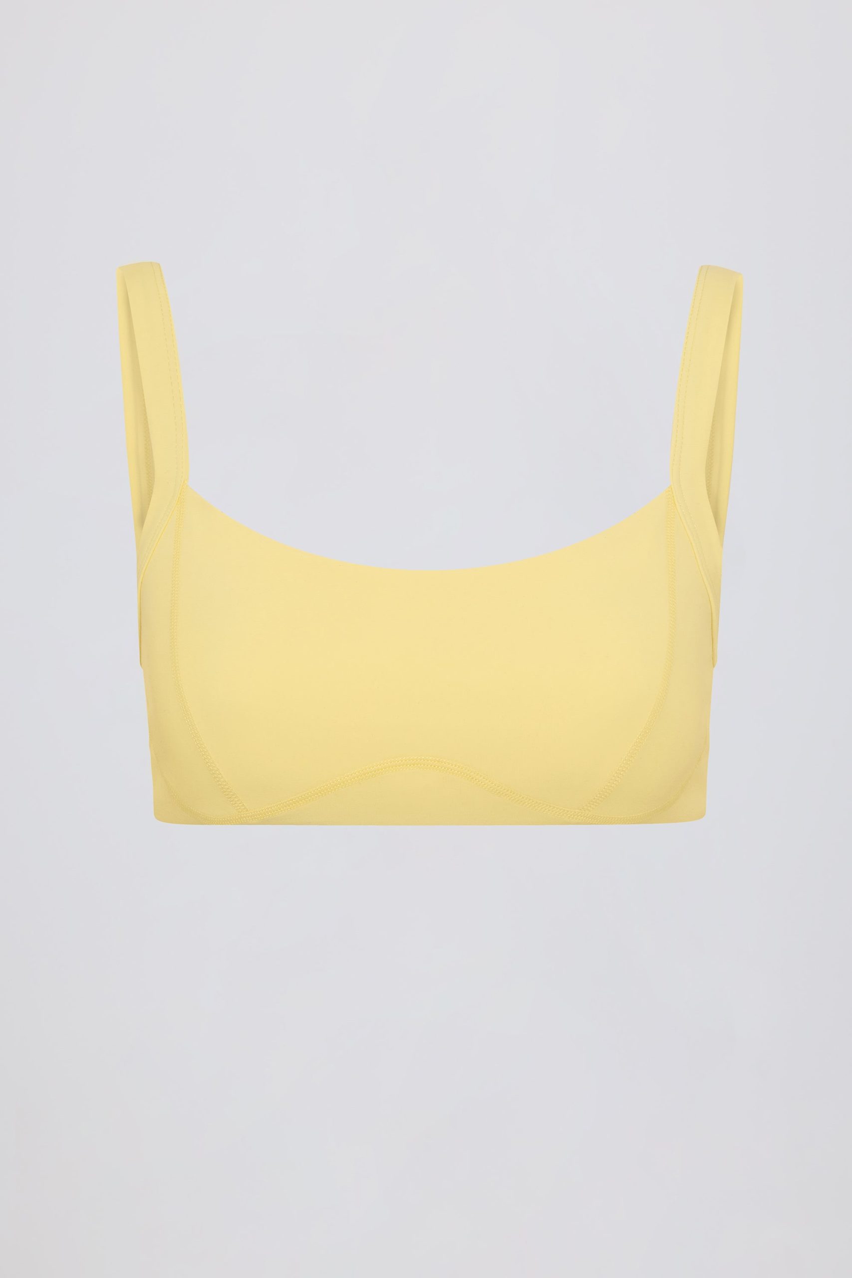 Soft Active Seam-Detail Sports Bra in Lemon - Image 2