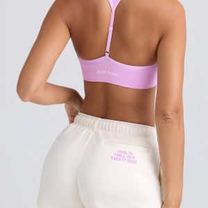 Mid-Rise Sweat Shorts in Eggshell