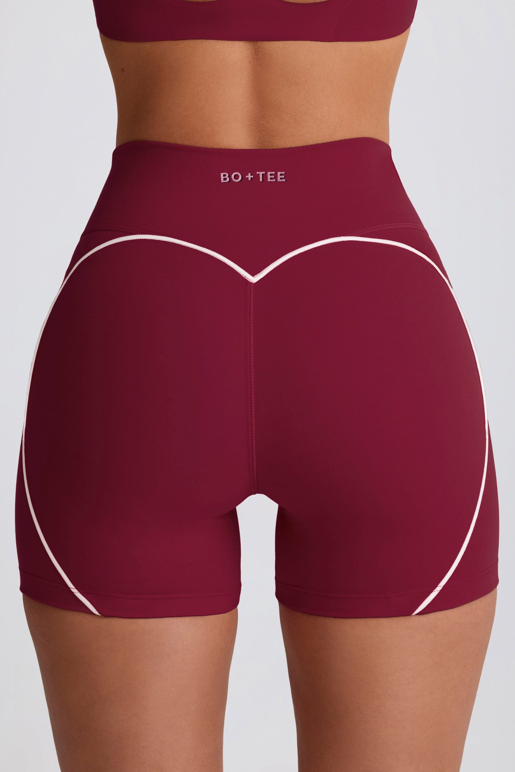 Soft Active Mini Shorts in Burgundy - Image 4