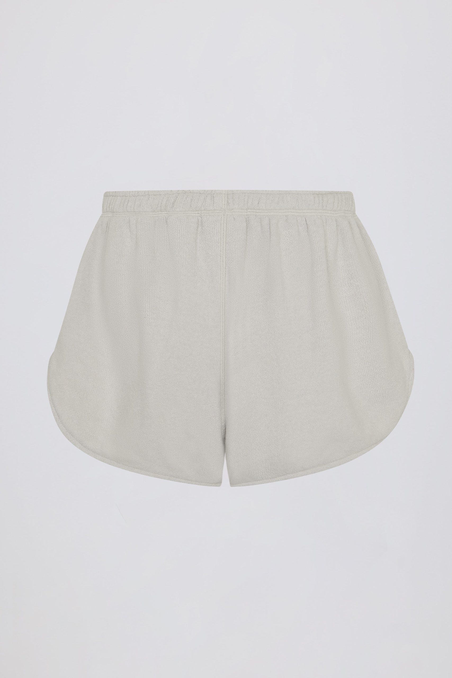 Button-Detail Mid-Rise Shorts in Light Grey - Image 5