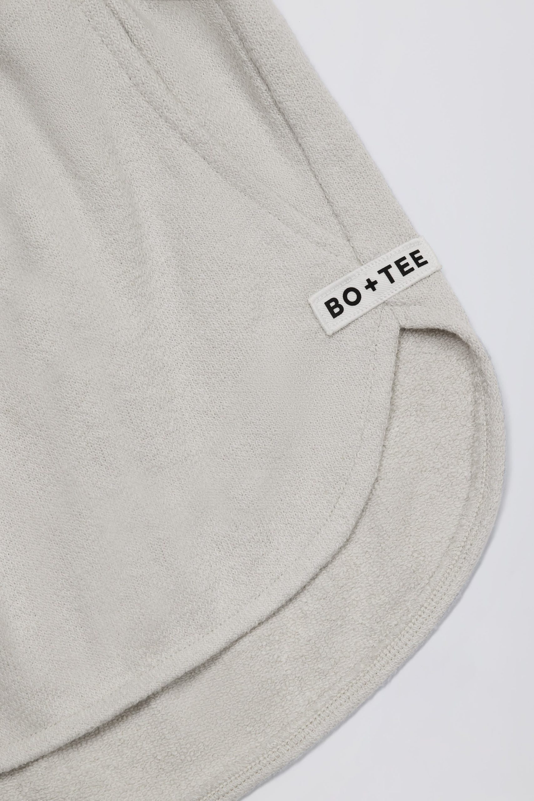 Button-Detail Mid-Rise Shorts in Light Grey - Image 6