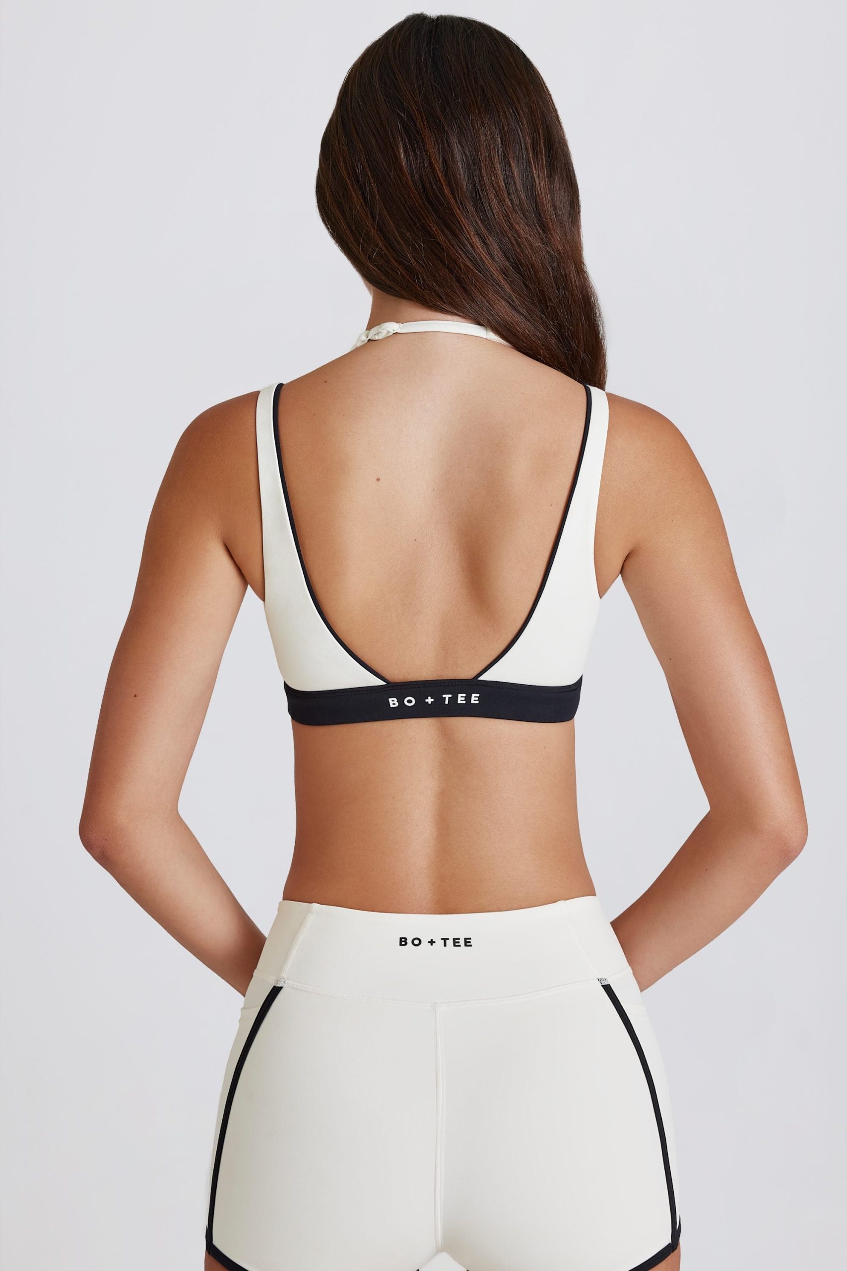 Soft Active Layered Sports Bra in Ivory - Image 2