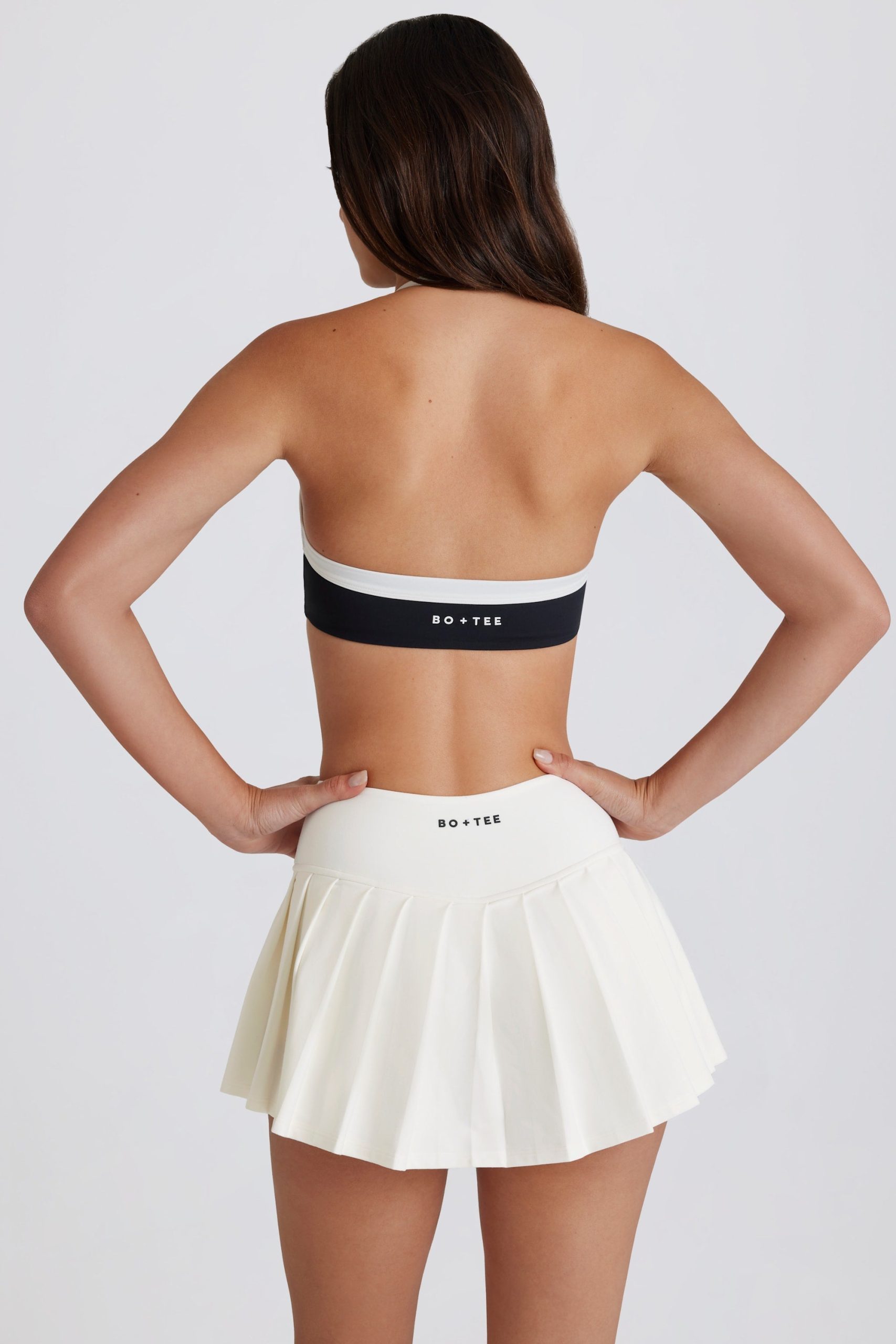 Soft Active Low-Rise Pleated Tennis Skort in Ivory - Image 2