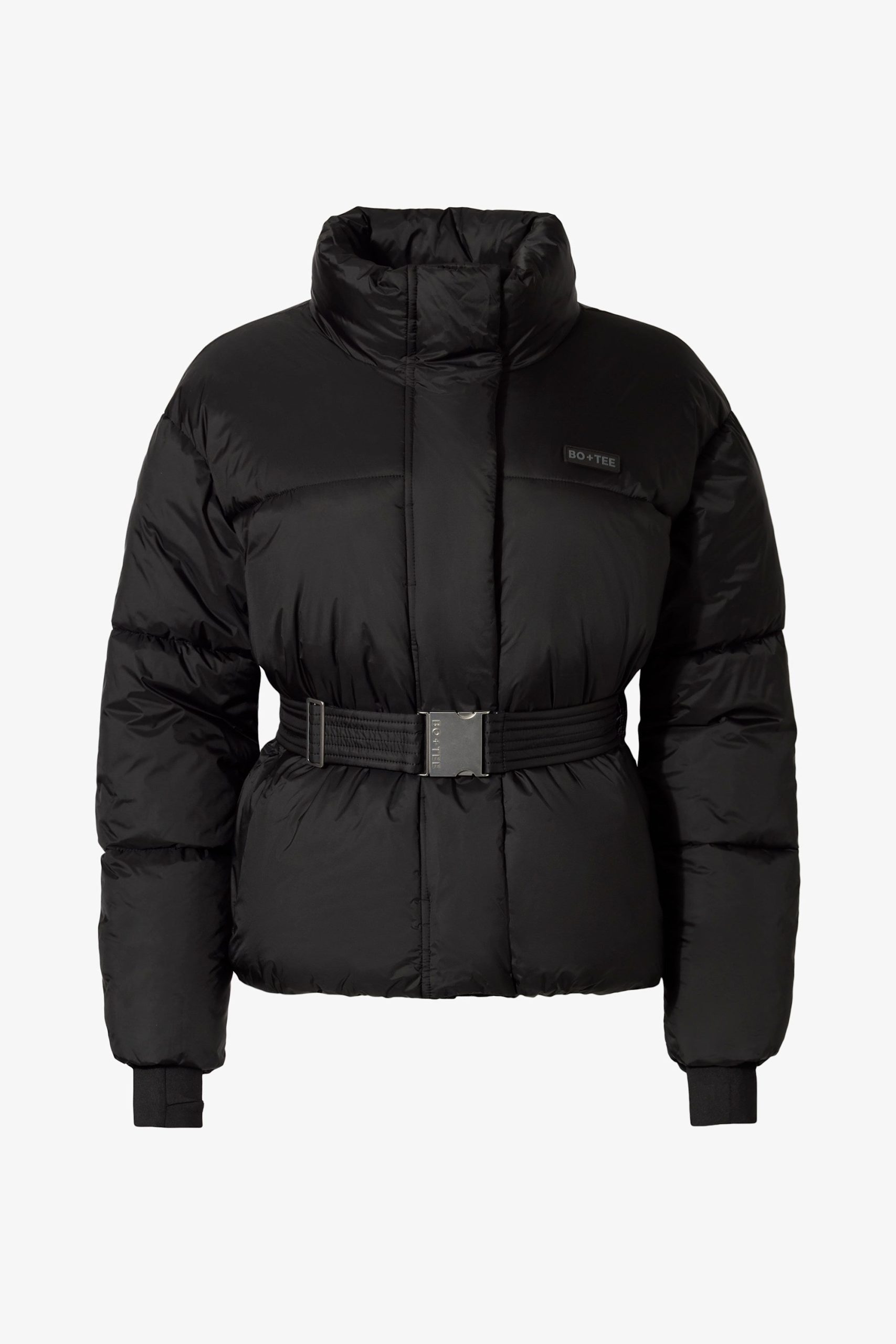 Waterproof Belted Oversized Ski Jacket in Black - Image 3
