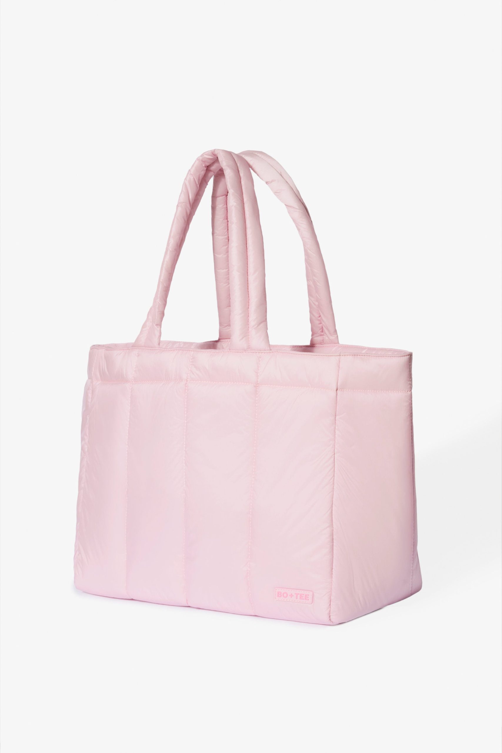 Waterproof Puffer Tote Bag in Powder Pink - Image 3