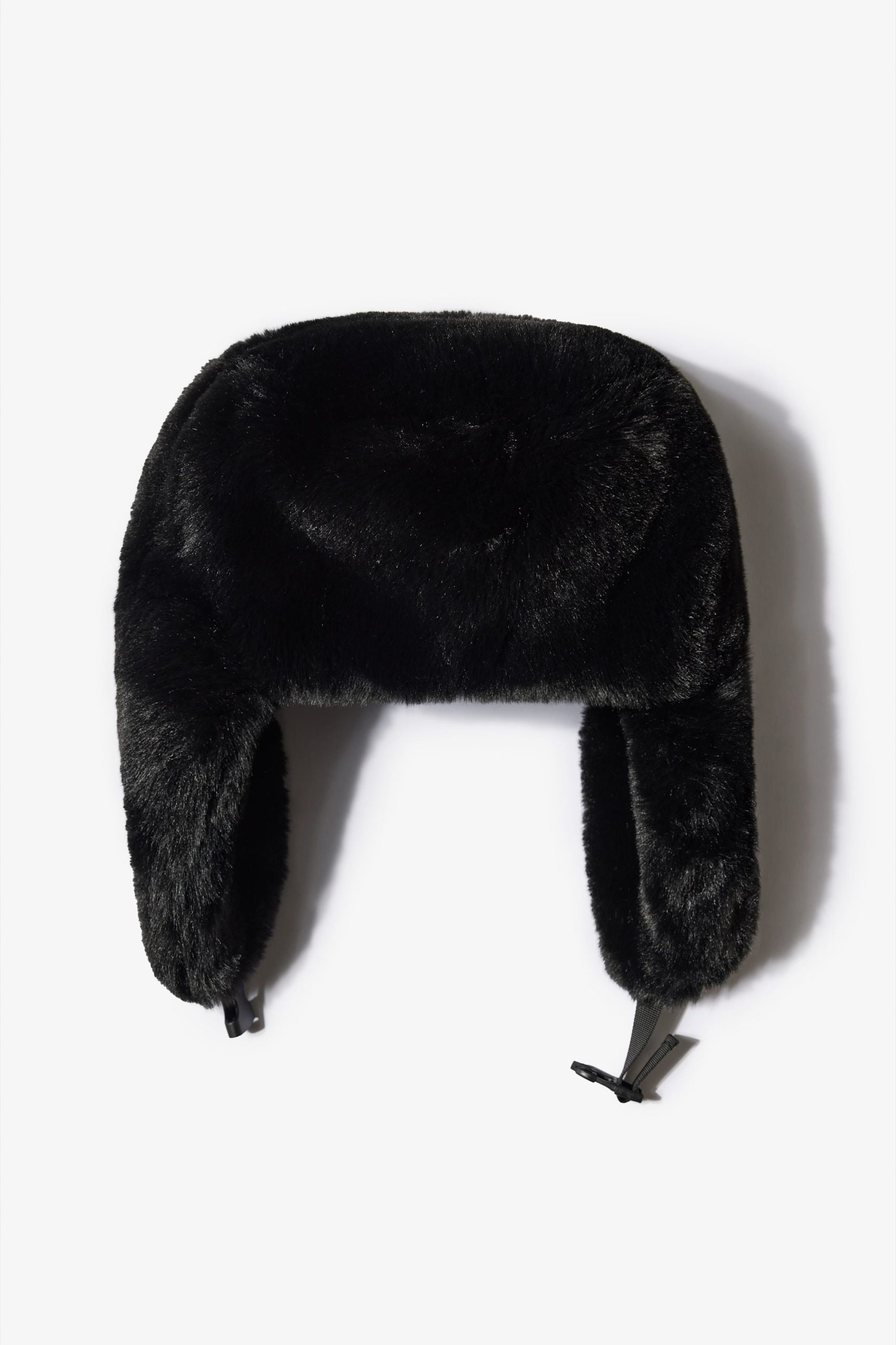 Faux-Fur Trapper Hat in Black - Image 2
