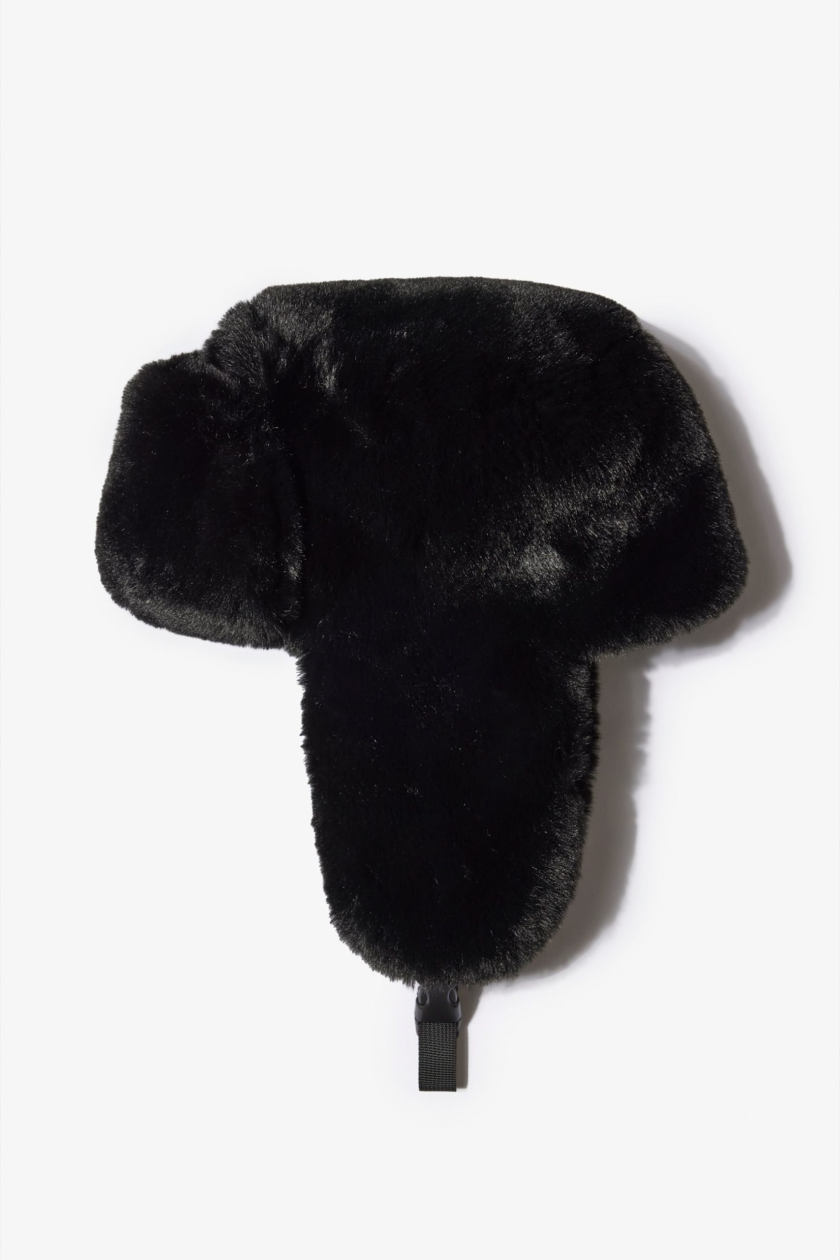 Faux-Fur Trapper Hat in Black - Image 3