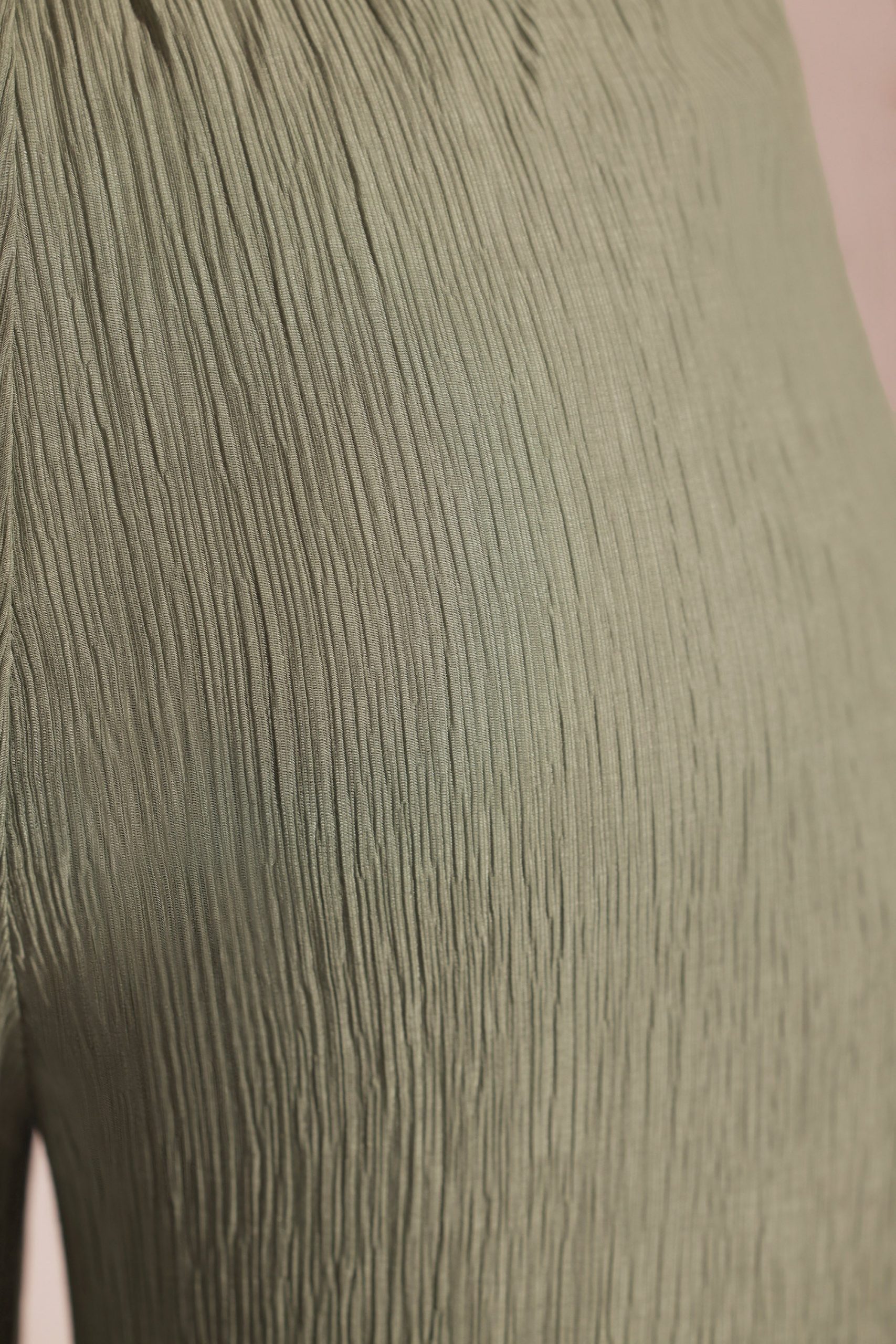 Crinkle Textured Beach Trousers in Light Green - Image 4