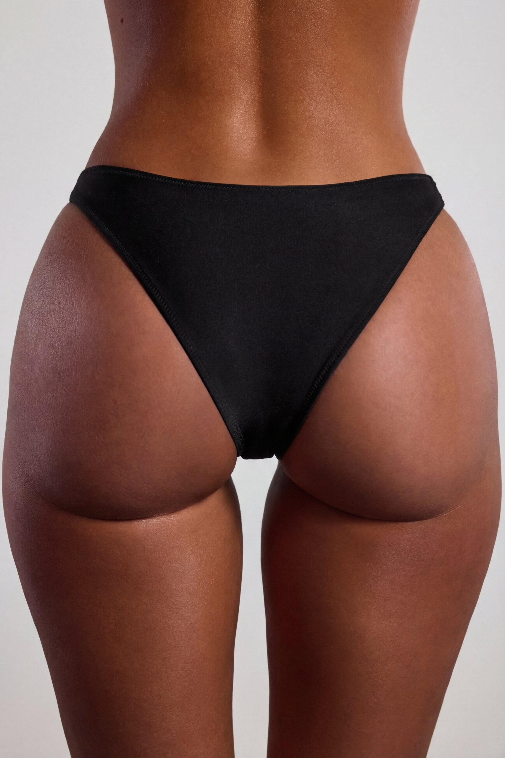 Bead-Embellished High-Leg Cheeky Bikini Bottoms in Black - Image 7