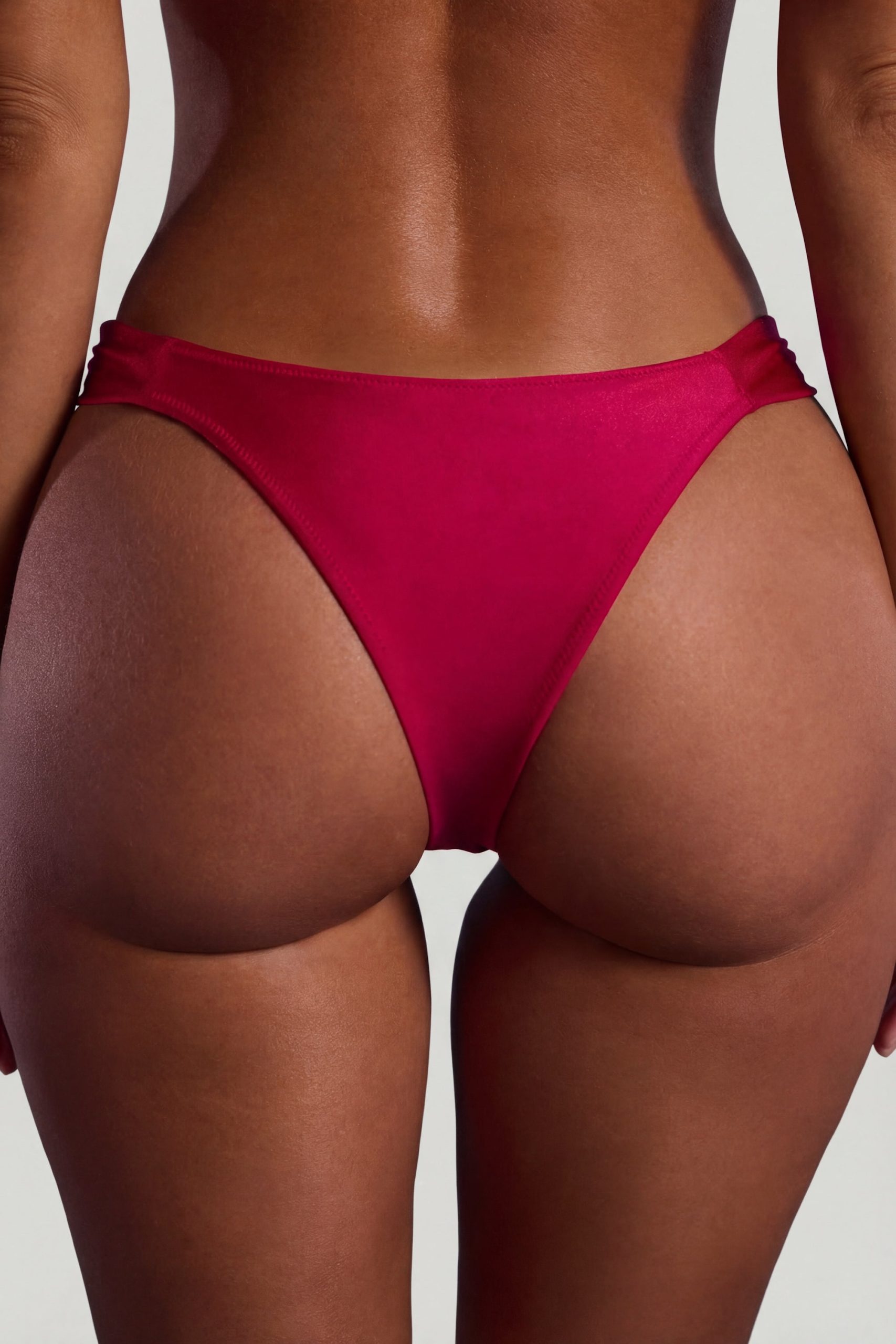 Bead-Embellished Wide-Strap Cheeky Bikini Bottoms in Raspberry Pink - Image 5