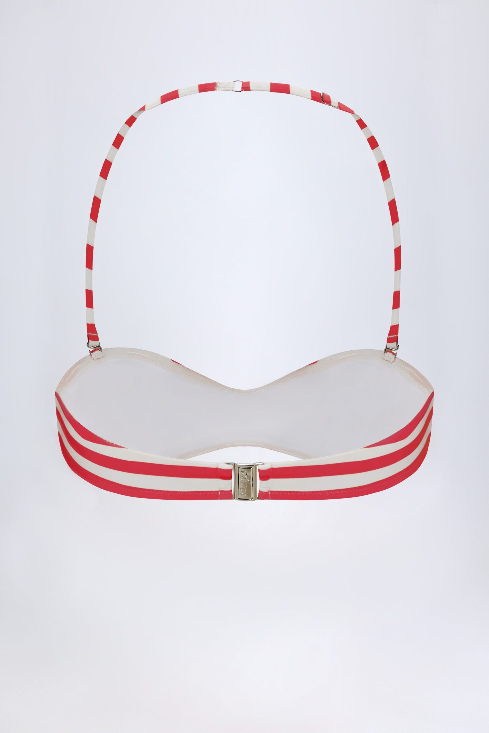 Multiway Bikini Top in Cherry Red Stripe - Image 3