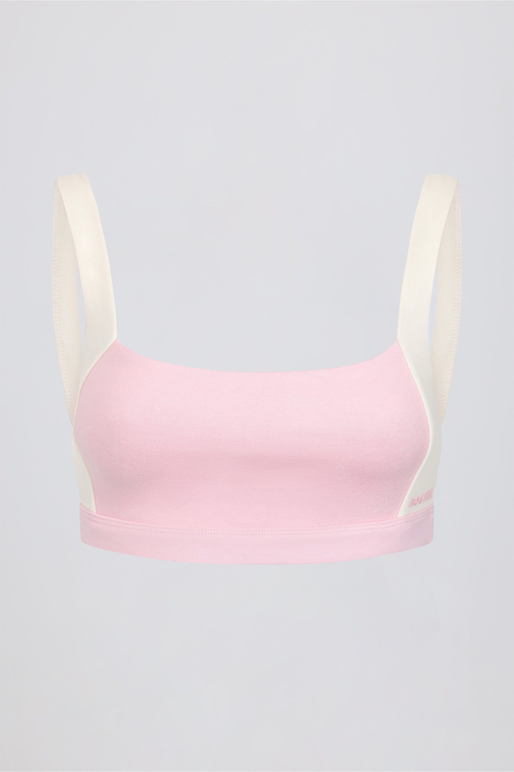 Contrast Sports Bra in Pale Pink Marl - Image 5