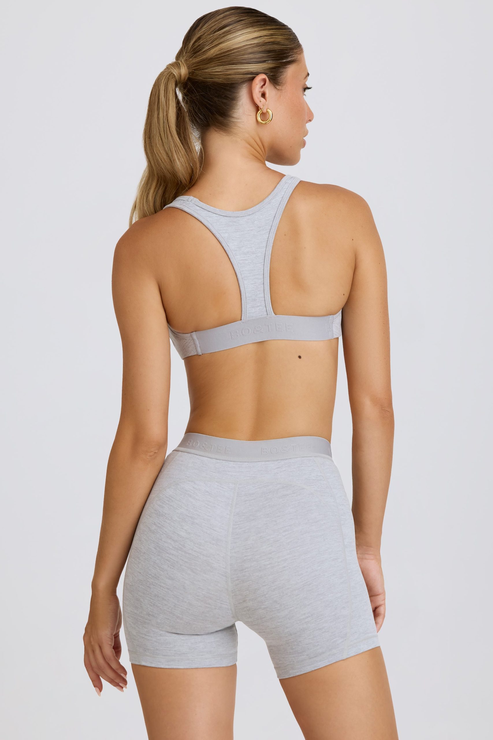 Soft Active Mini Shorts in Grey Marl - Image 2