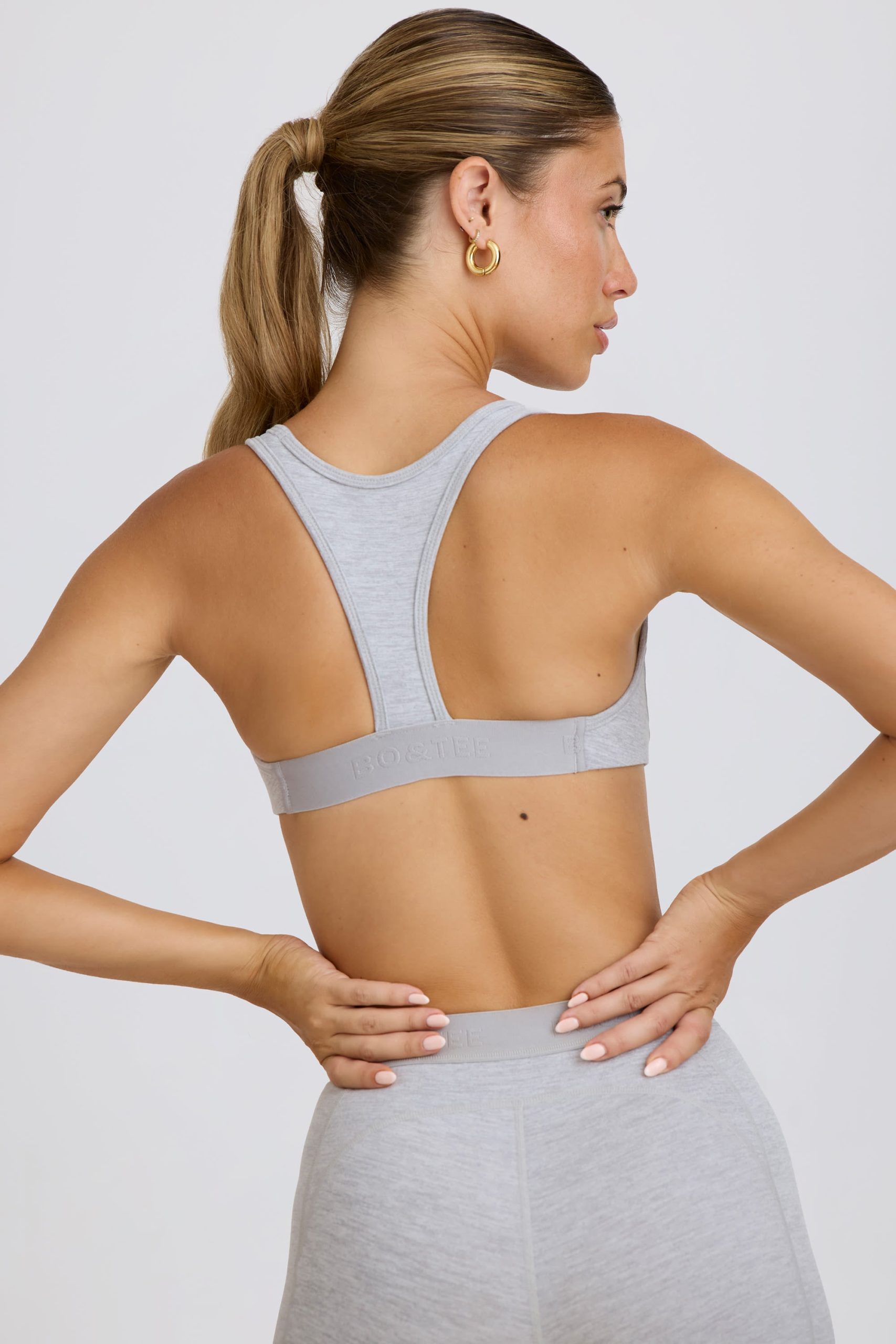 Soft Active Sports Bra in Grey Marl - Image 2
