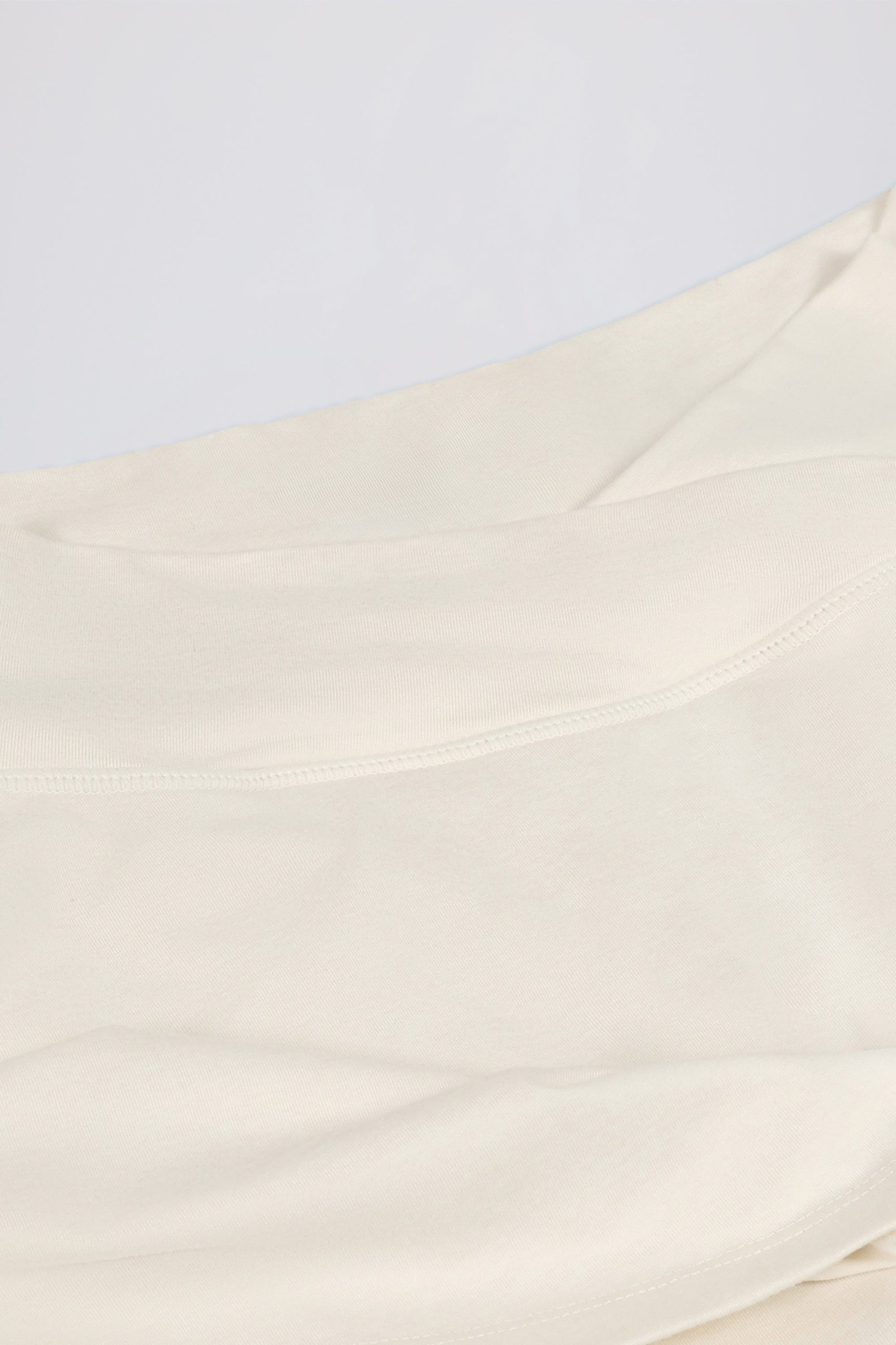 Brushed Jersey Crossover Mini Skort in Ivory Marl - Image 8