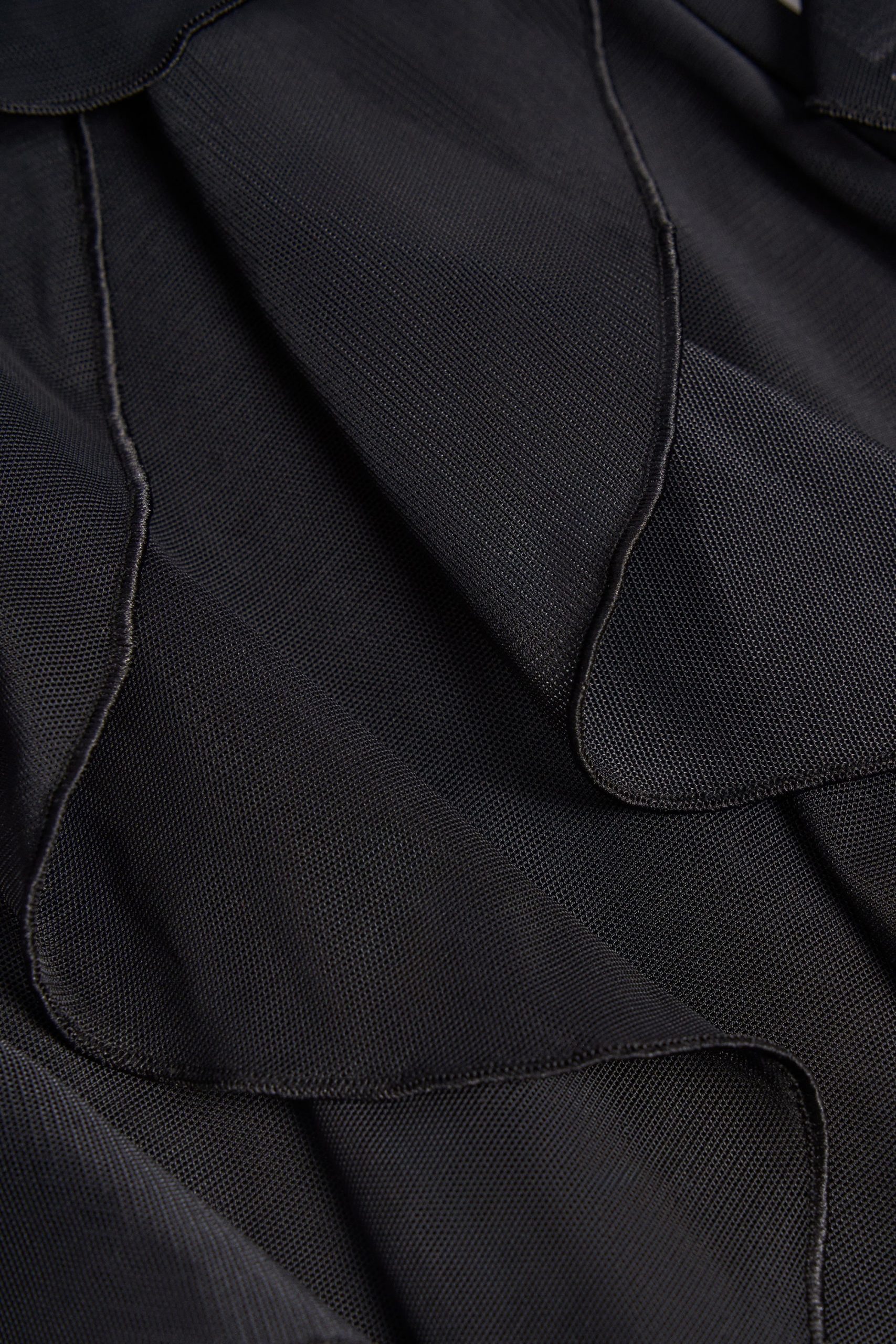 Ruffled Mid-Rise Flared Trousers in Black - Image 3