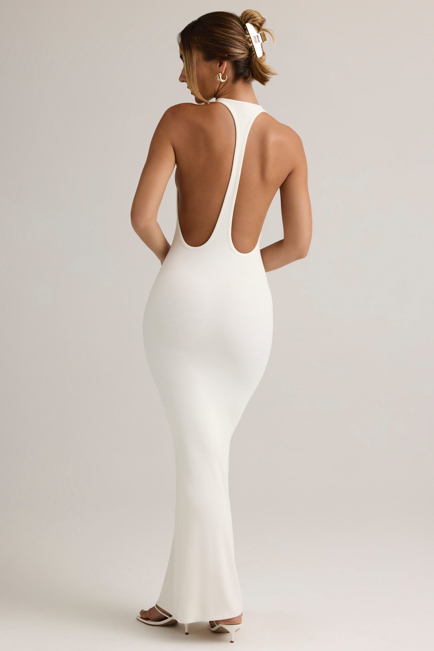 Modal Racerback Maxi Dress in White - Image 3