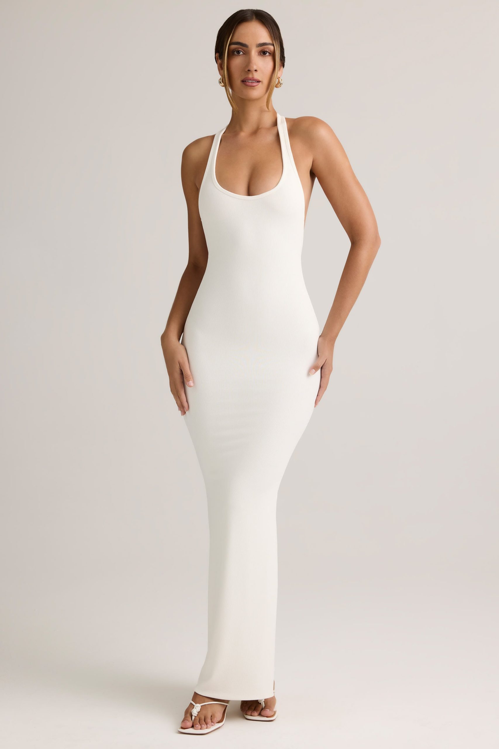 Modal Racerback Maxi Dress in White - Image 7