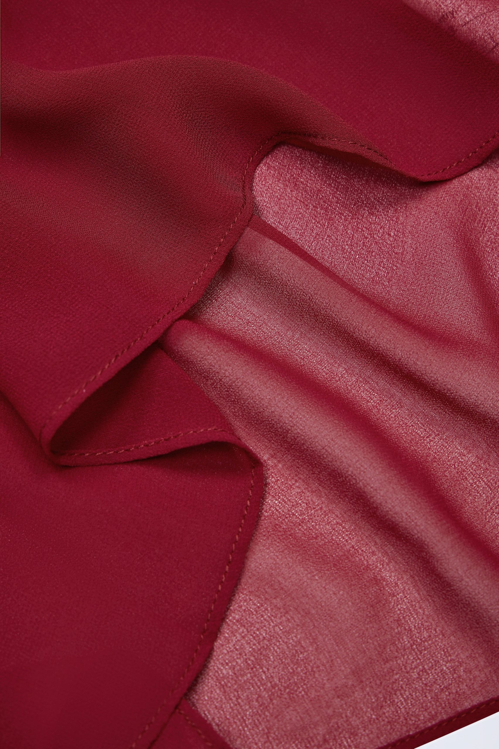 Cowl-Neck Backless Mini Dress in Dark Cherry - Image 5