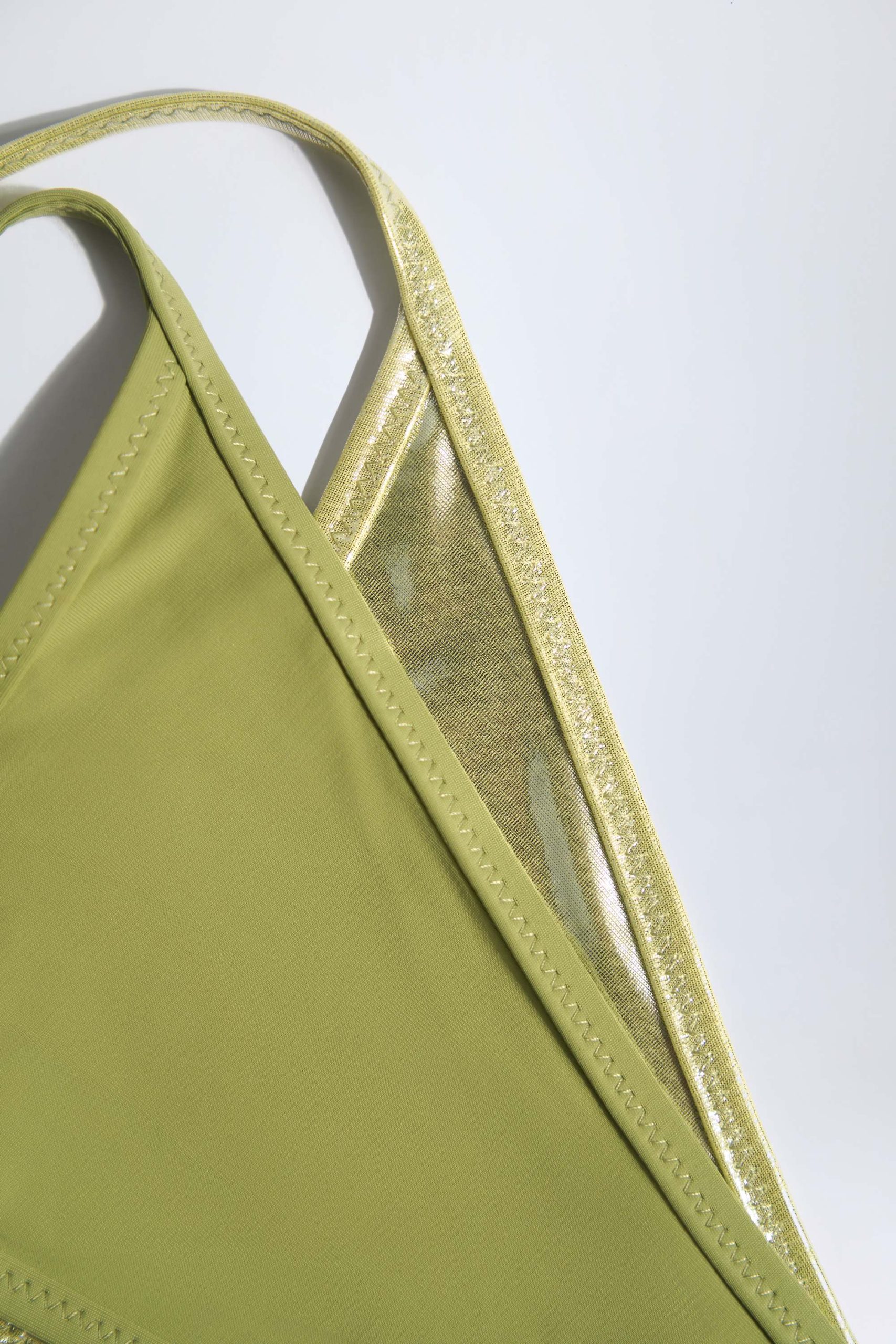 Metallic Layered Thong Bikini Bottoms in Green - Image 5