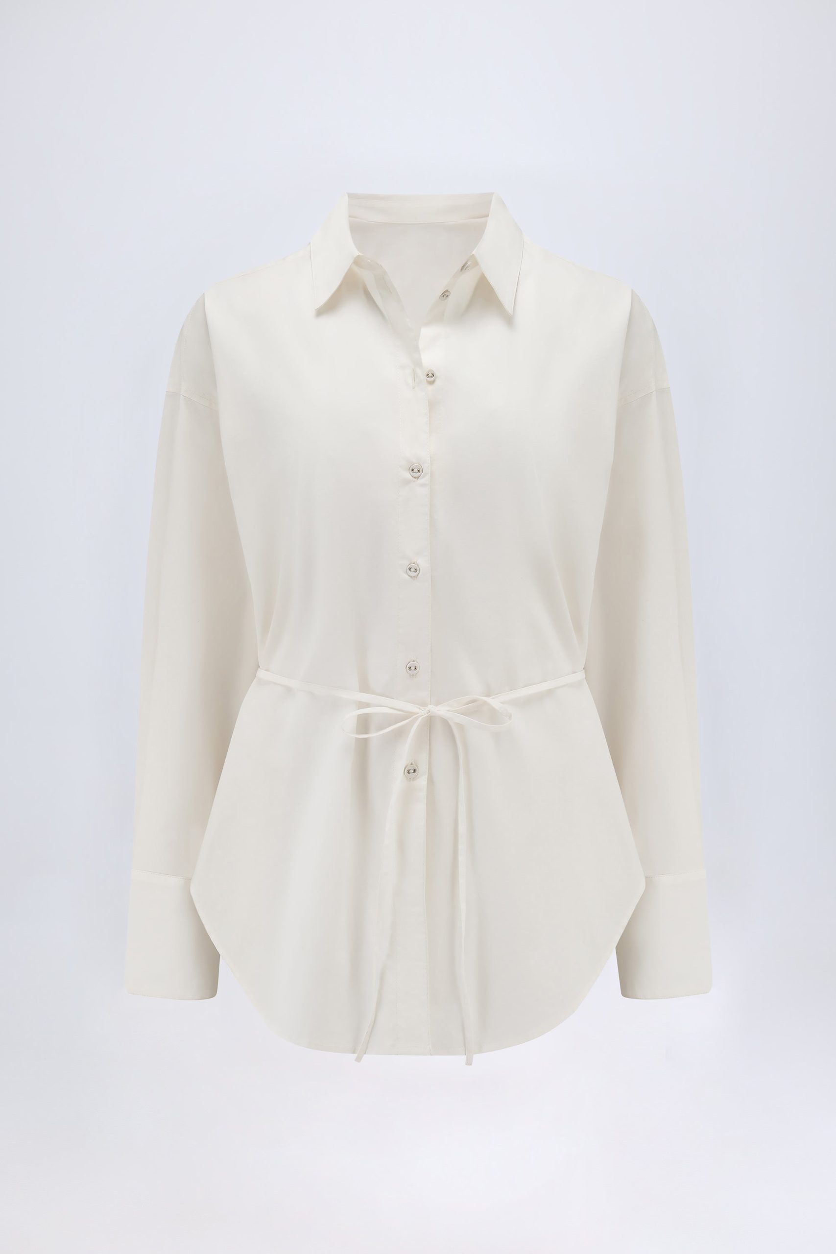 Oversized Cotton-Poplin Shirt in White - Image 2