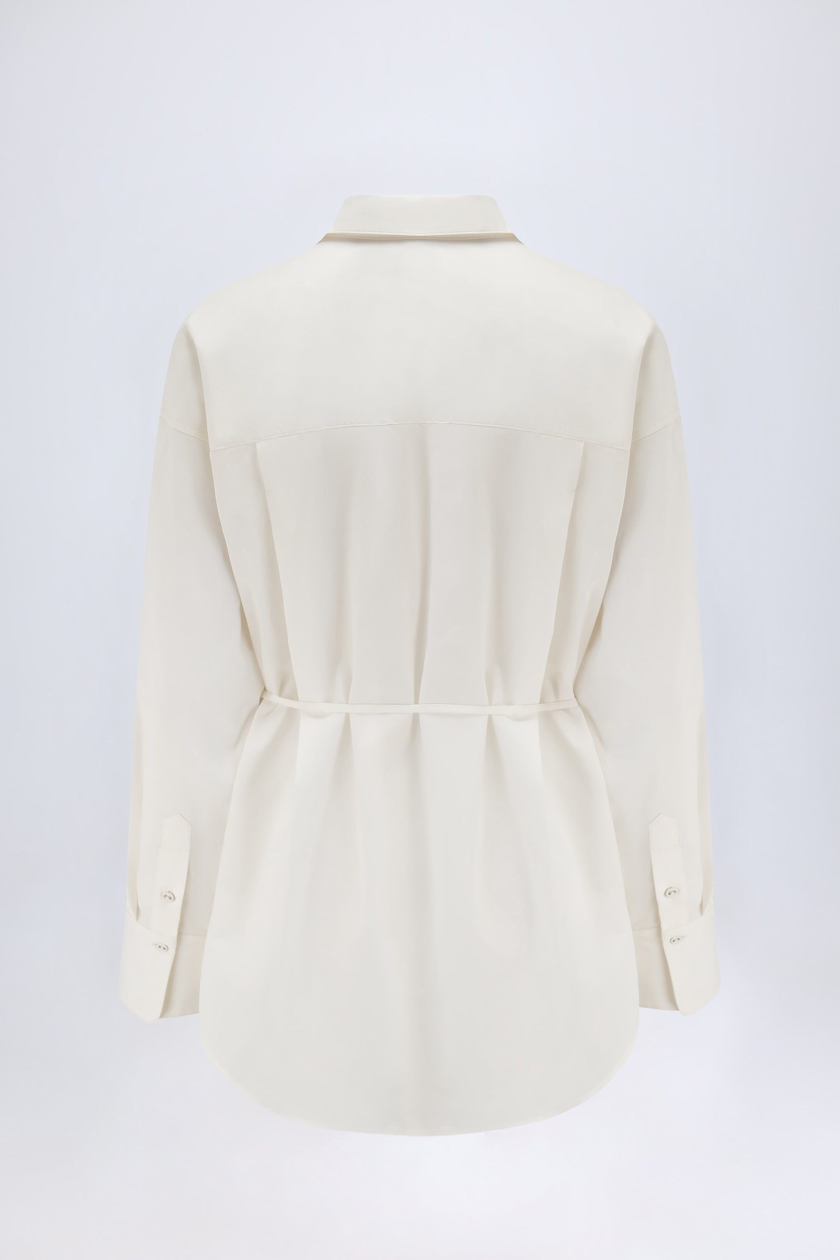 Oversized Cotton-Poplin Shirt in White - Image 3