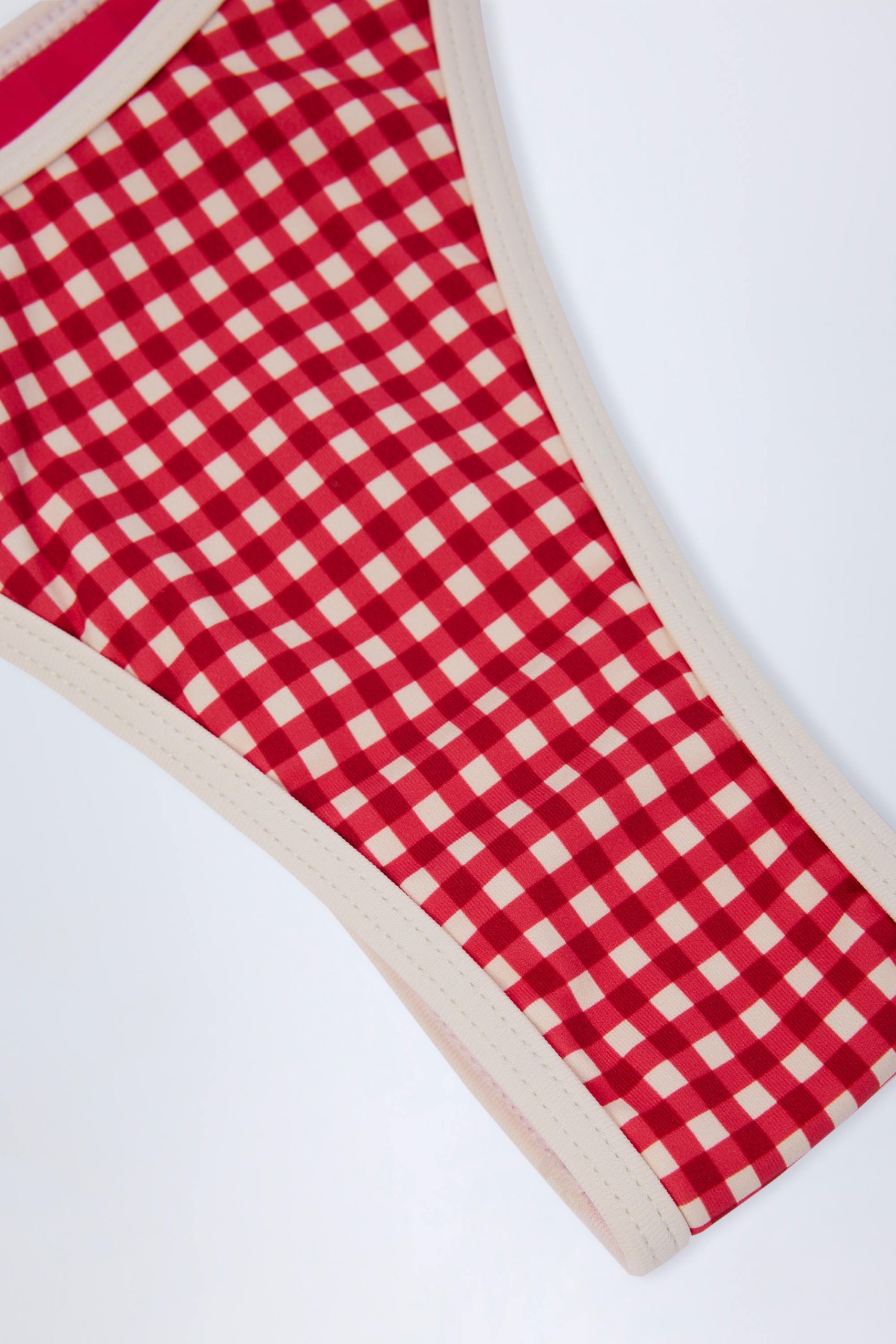 Double-Strap Cheeky Bikini Bottoms in Red Gingham - Image 5
