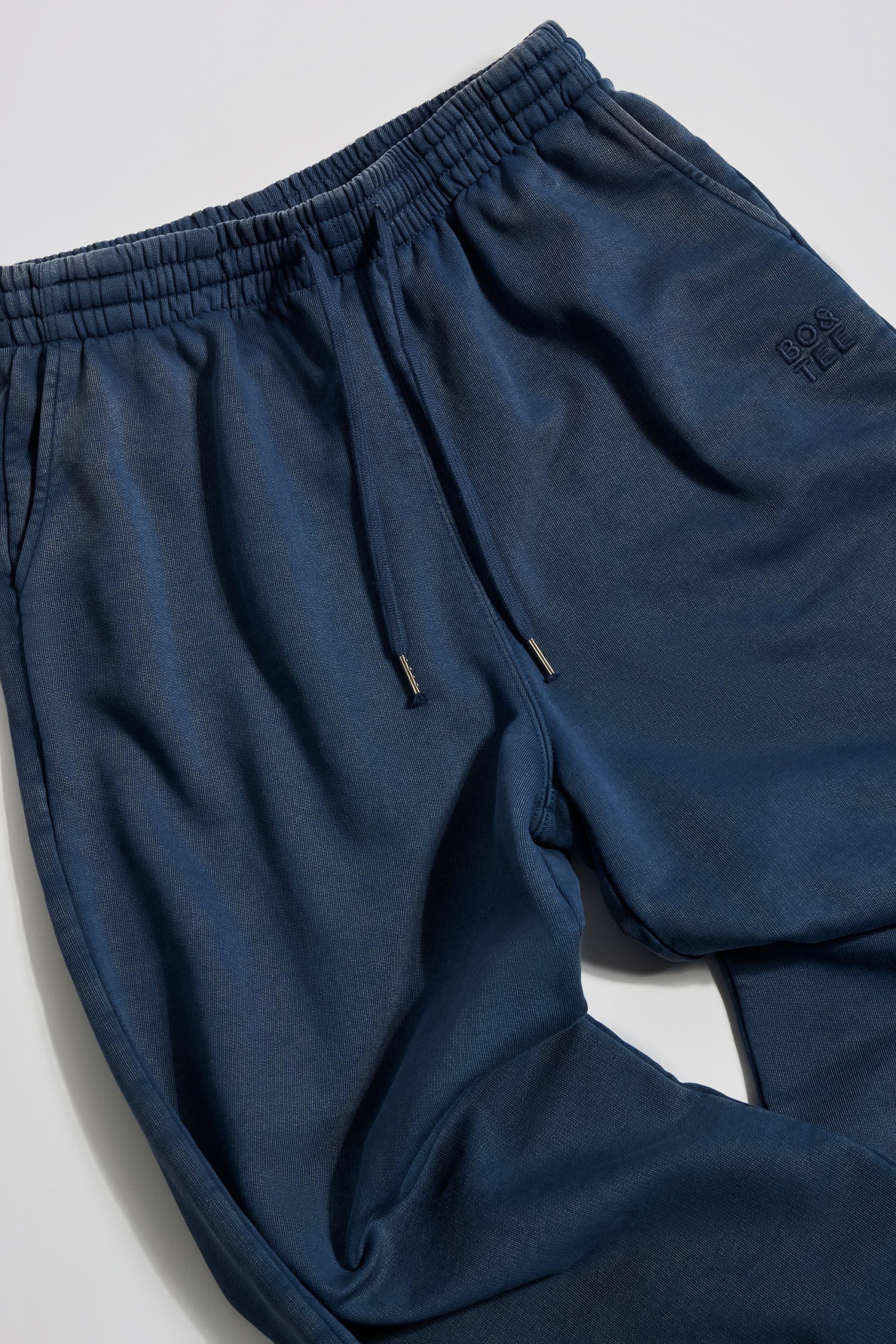 Cotton Jersey Acid Wash Mid-Rise Wide-Leg Joggers in Blue - Image 4