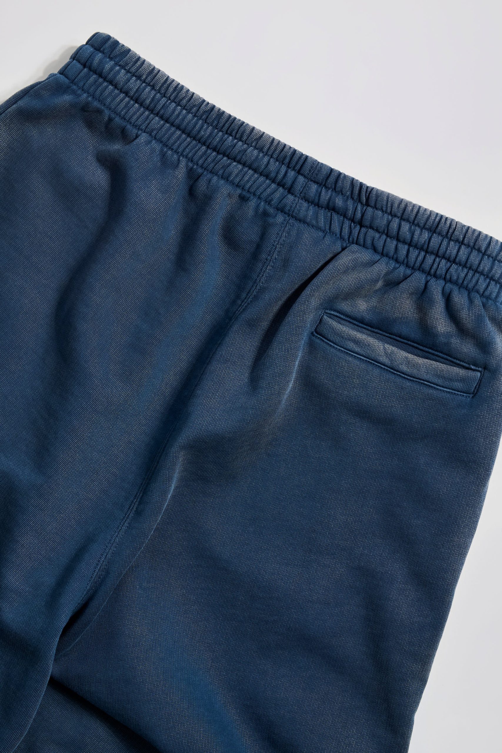 Cotton Jersey Acid Wash Mid-Rise Wide-Leg Joggers in Blue - Image 5