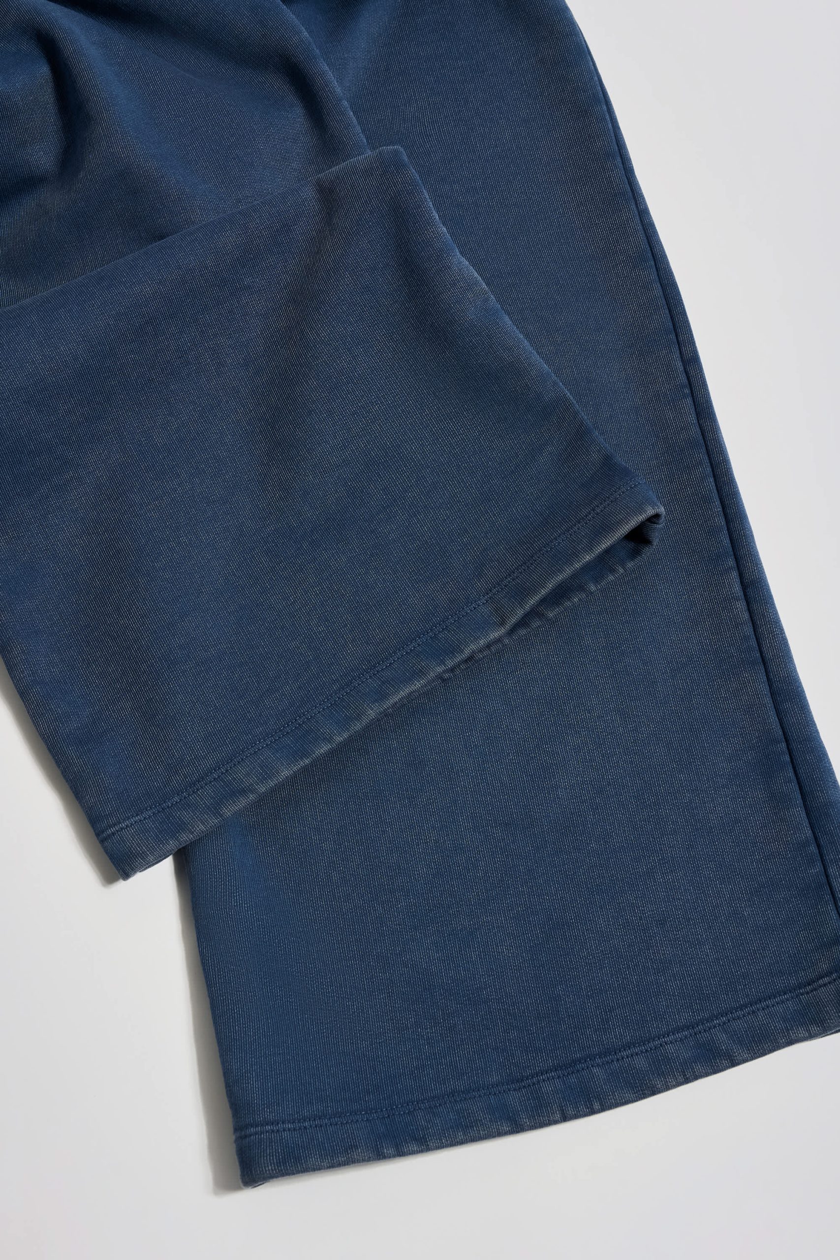 Cotton Jersey Acid Wash Mid-Rise Wide-Leg Joggers in Blue - Image 6
