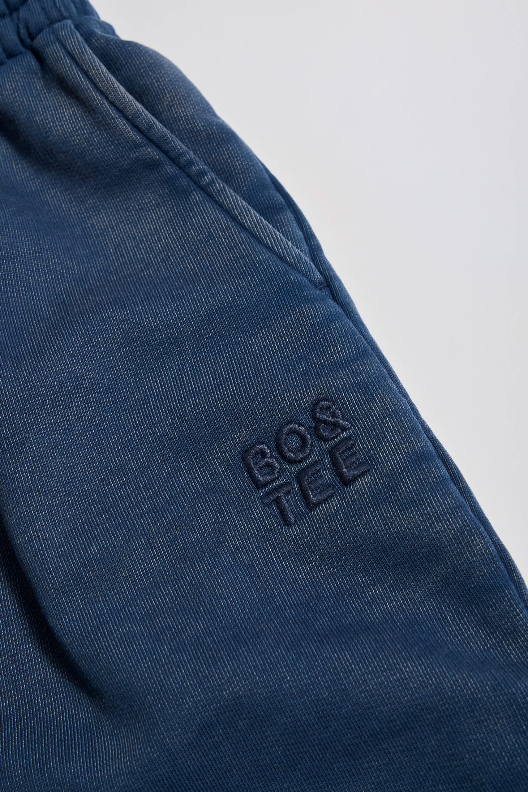 Cotton Jersey Acid Wash Mid-Rise Wide-Leg Joggers in Blue - Image 7