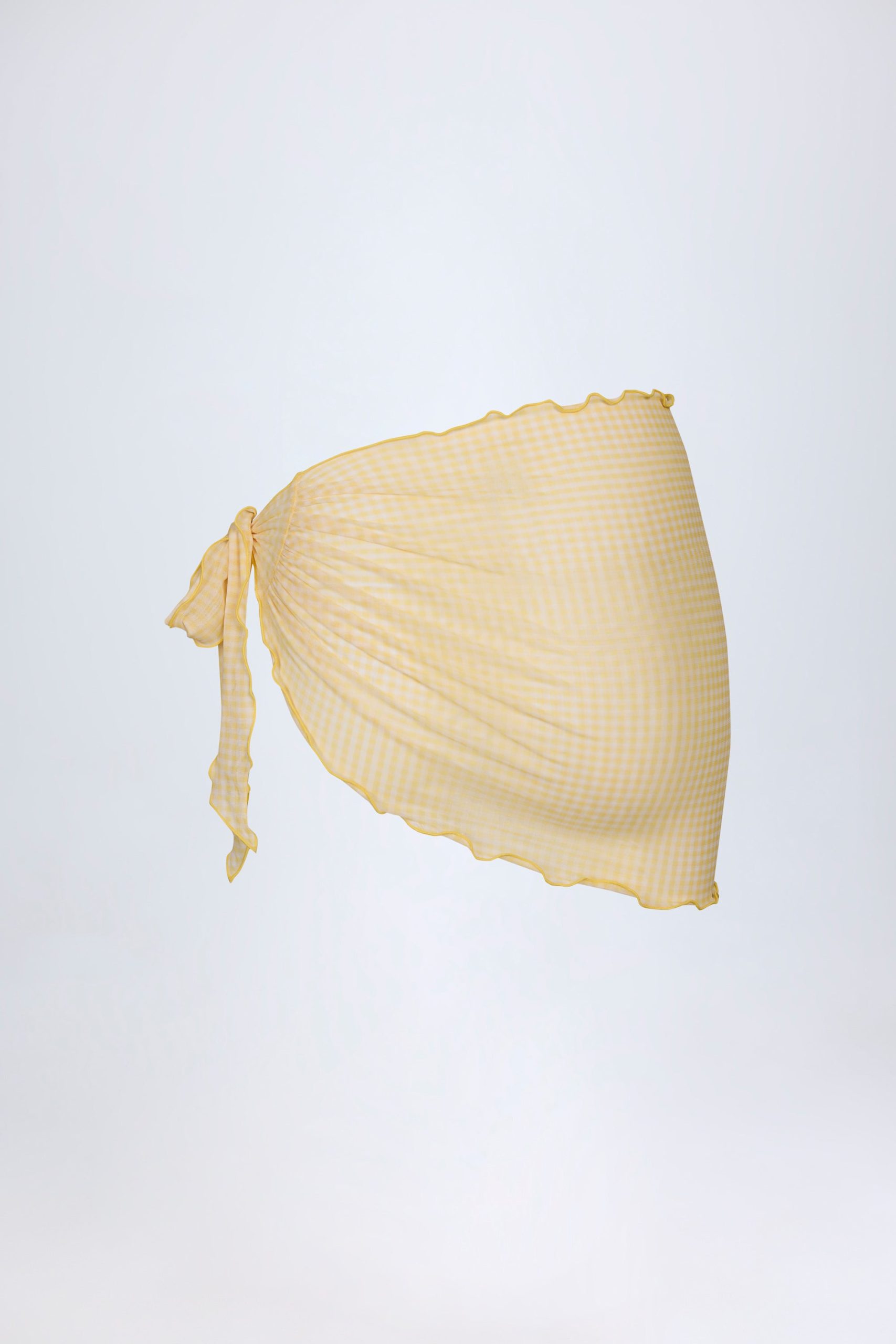 Side-Tie Sarong in Yellow Gingham - Image 4