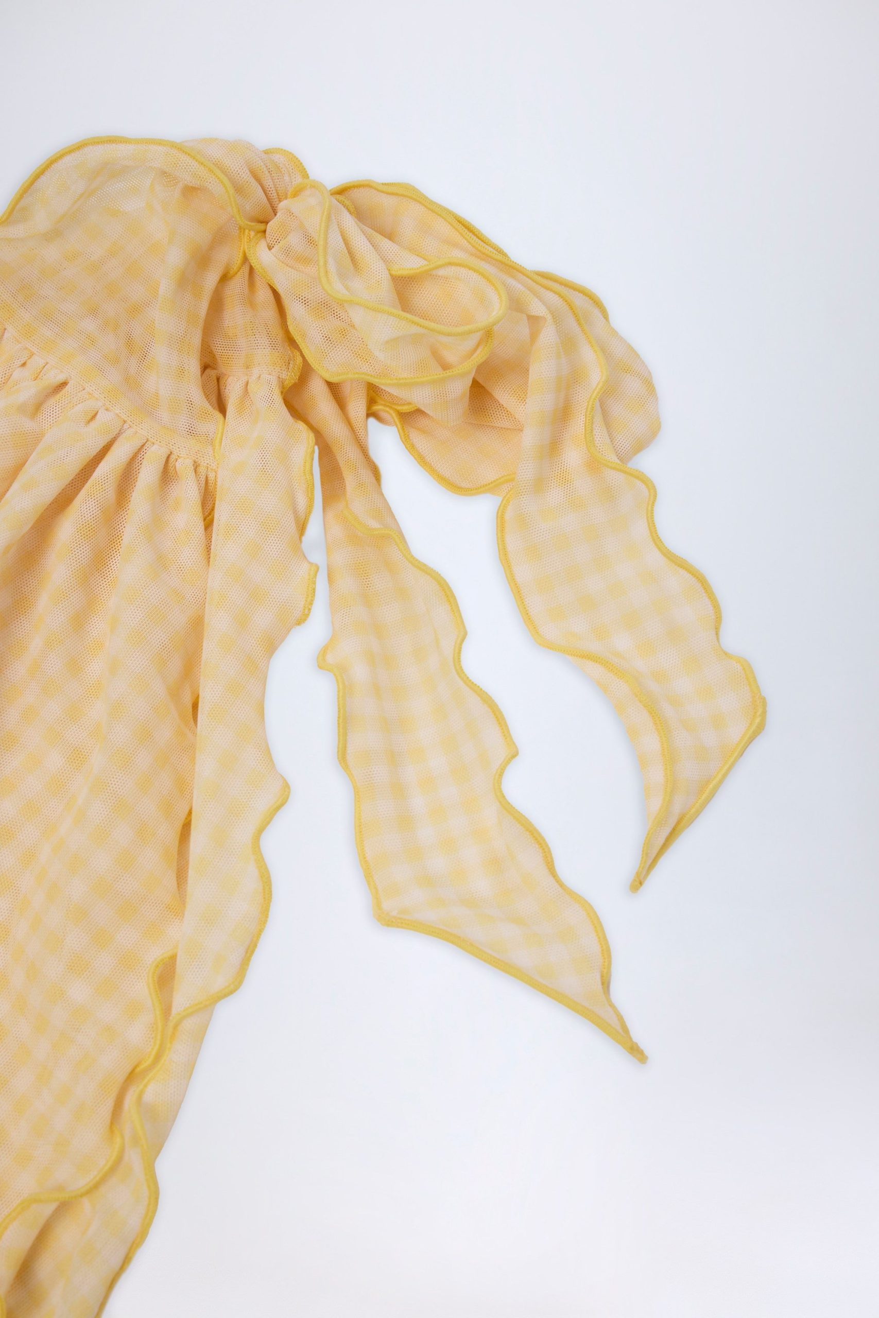 Side-Tie Sarong in Yellow Gingham - Image 5