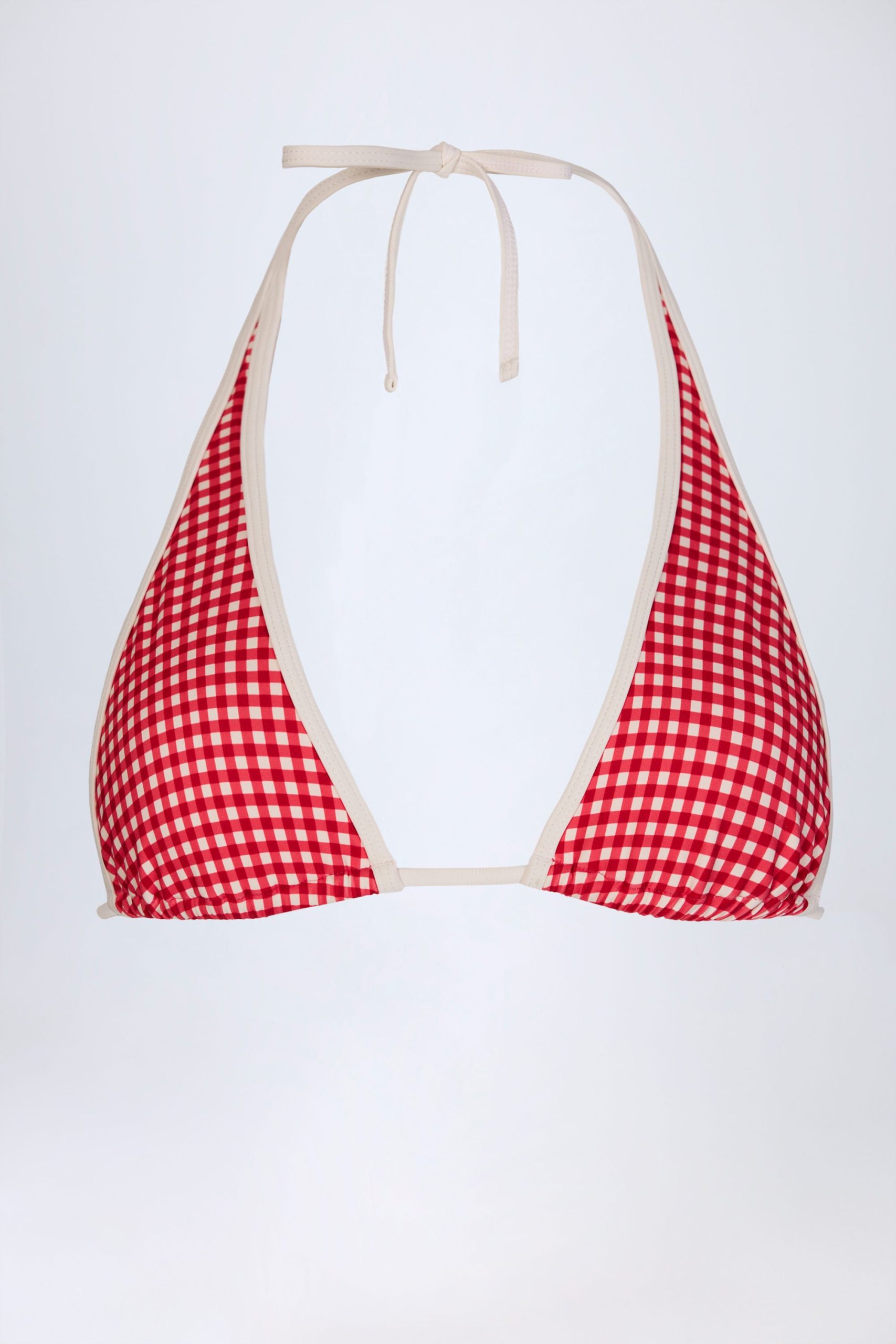 Halterneck Bikini Top in Red Gingham - Image 3