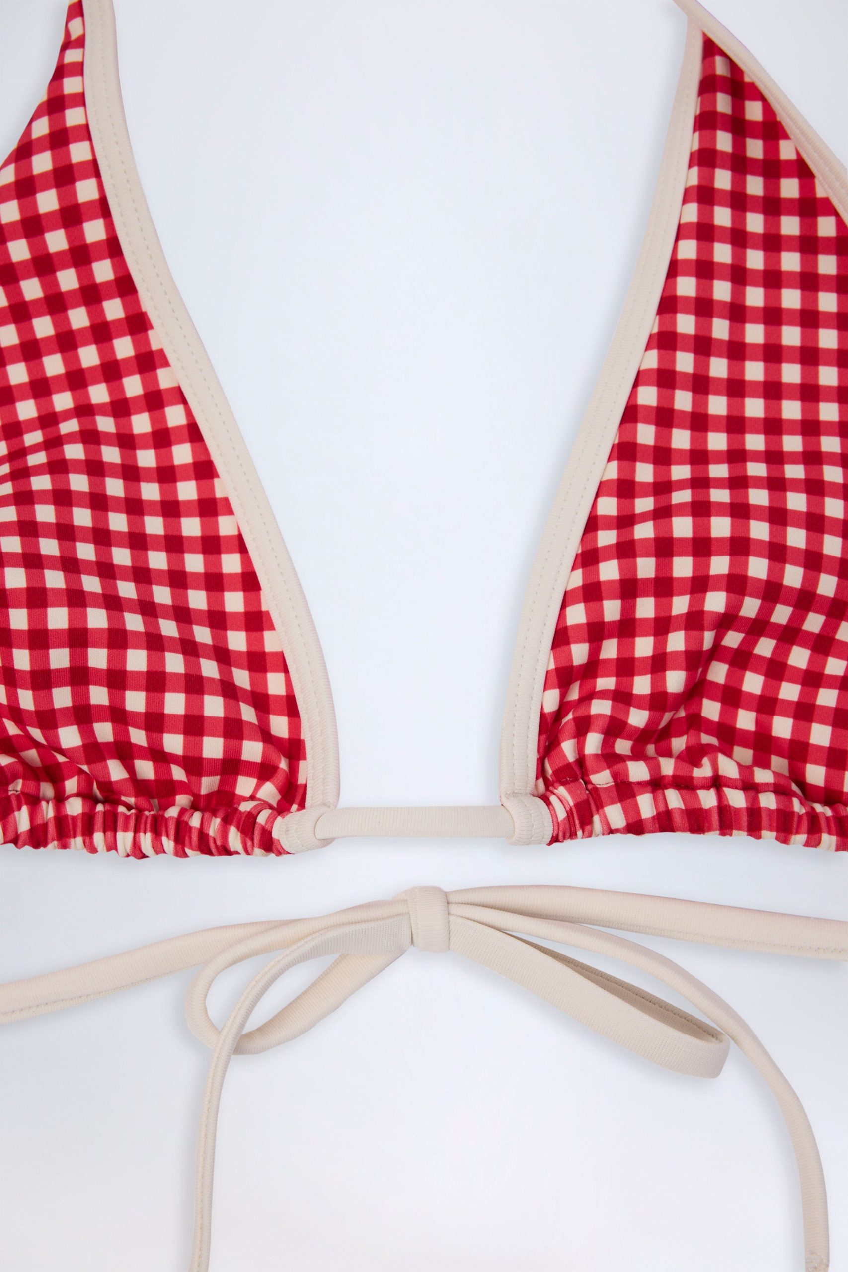 Halterneck Bikini Top in Red Gingham - Image 5