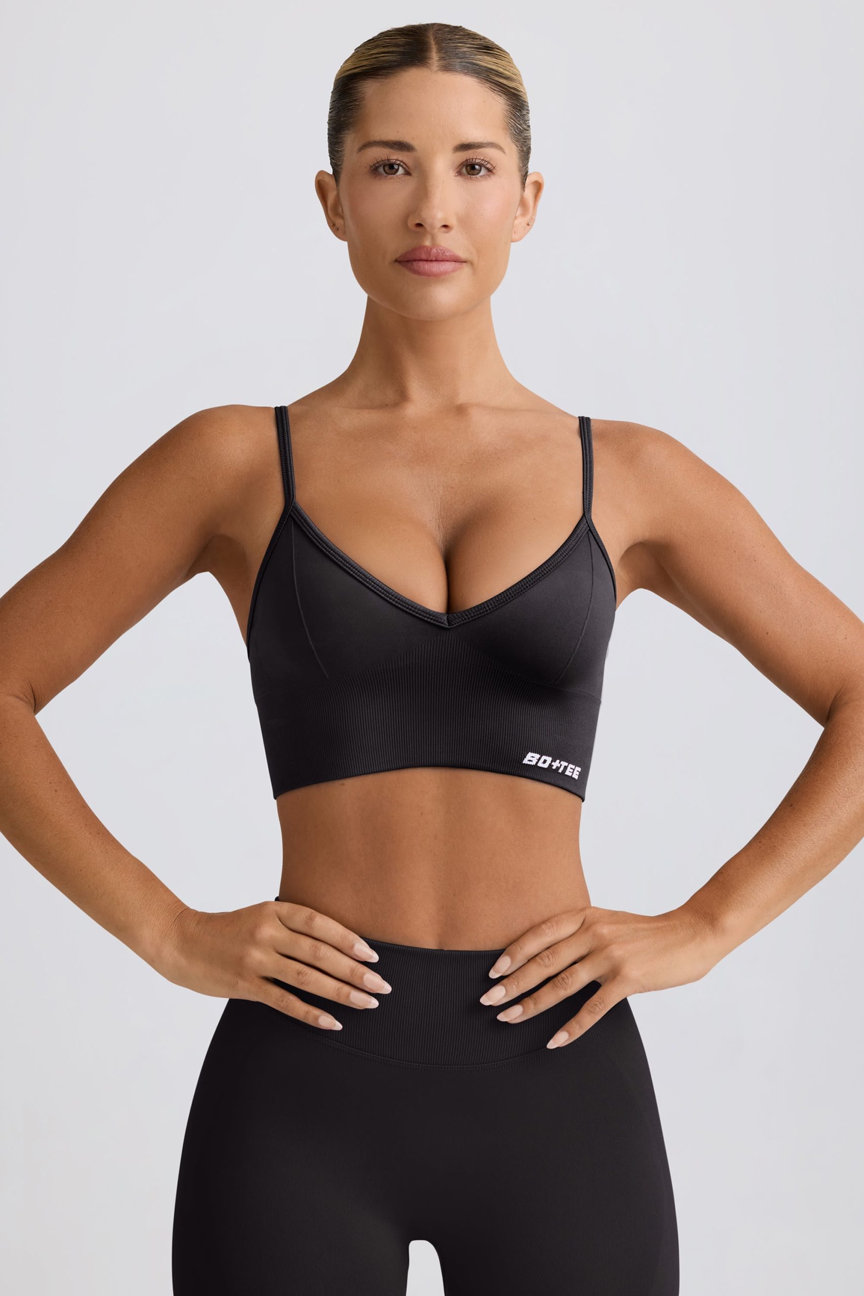 Define Luxe V-Neck Sports Bra in Black - Image 6