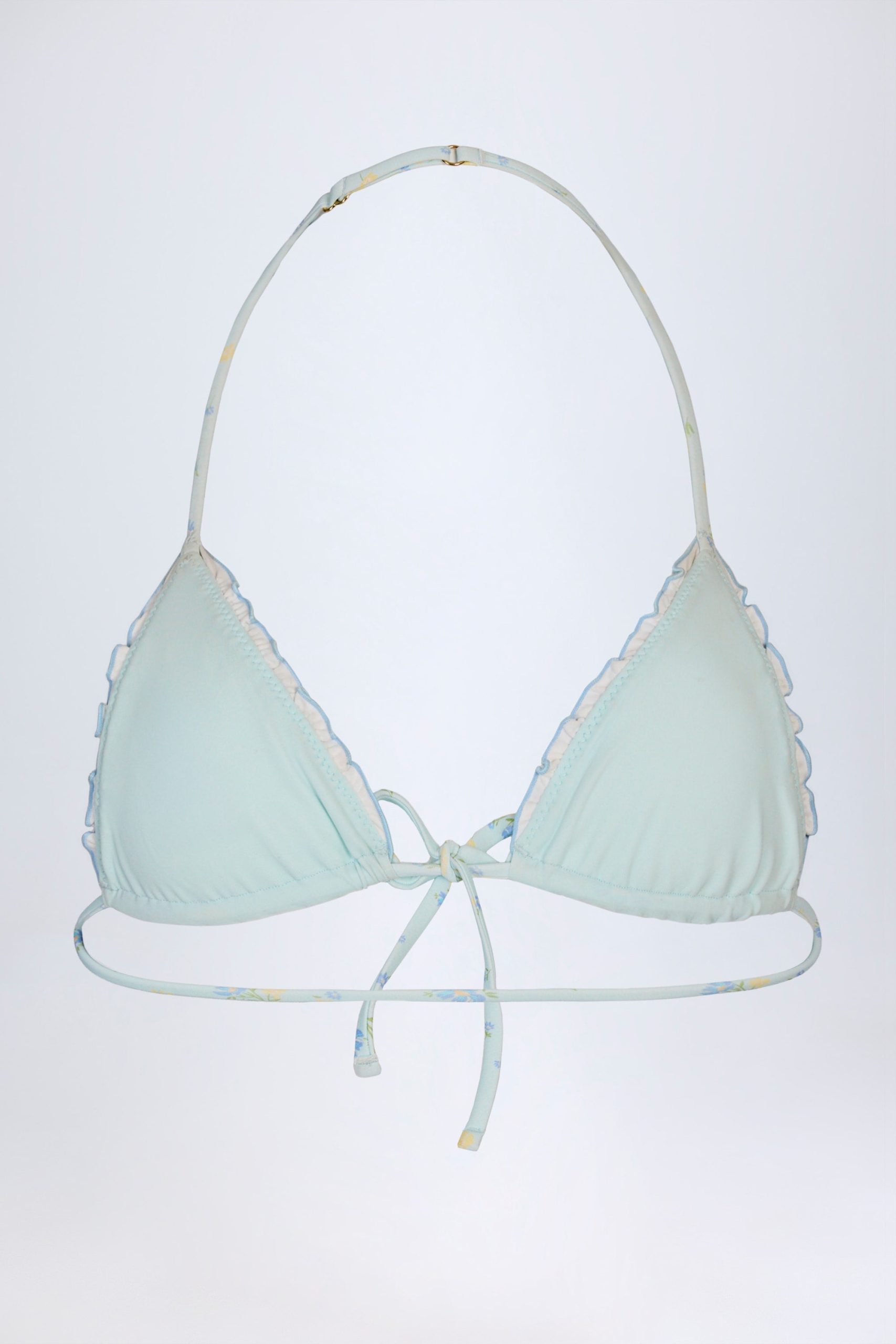 Micro Triangle Bikini Top in Blue Floral - Image 4