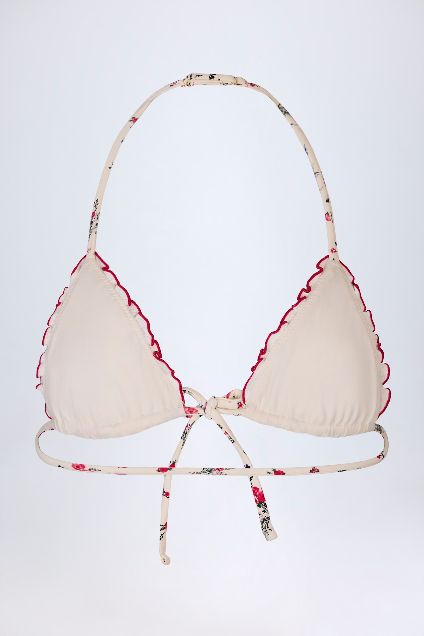 Micro Triangle Bikini Top in Red Floral - Image 5