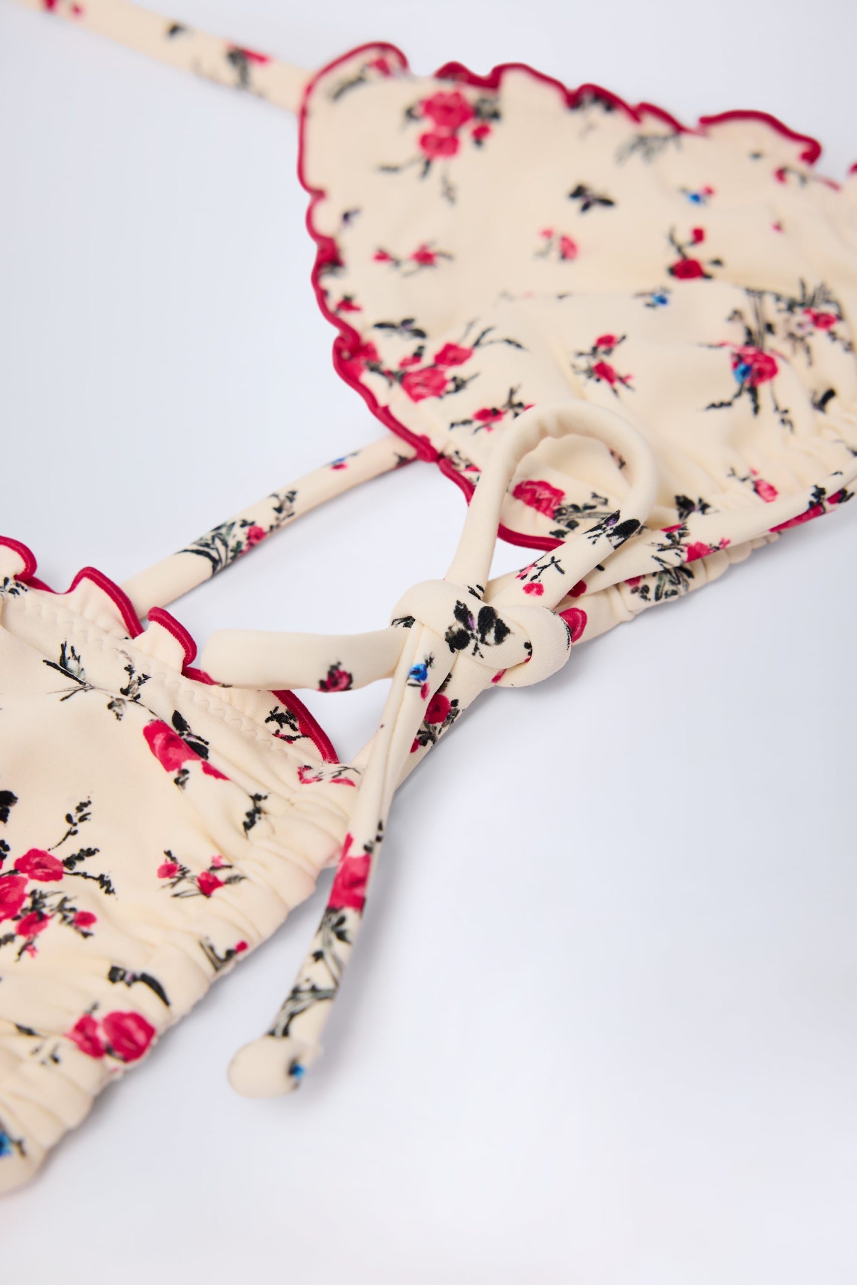 Micro Triangle Bikini Top in Red Floral - Image 6