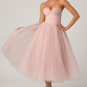 Tulle Corset Midaxi Dress in Dusty Rose