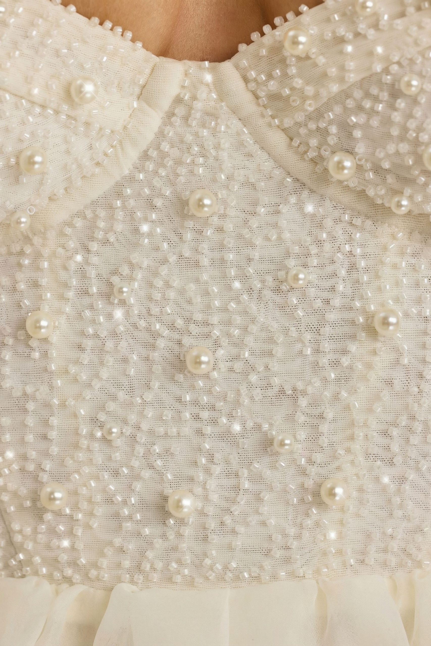 Embellished Corset Gown in White - Image 5