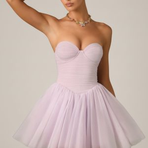 Tulle Corset Mini Dress in Lilac