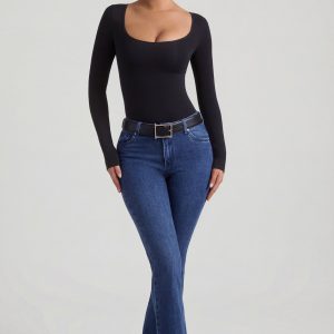 High-Rise Flared Jeans in Indigo Wash