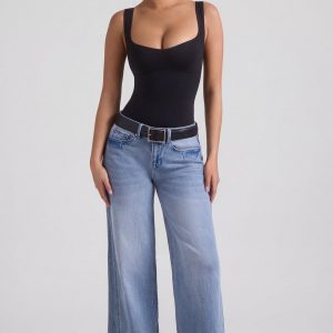 Low-Rise Wide-Leg Jeans in Vintage Wash