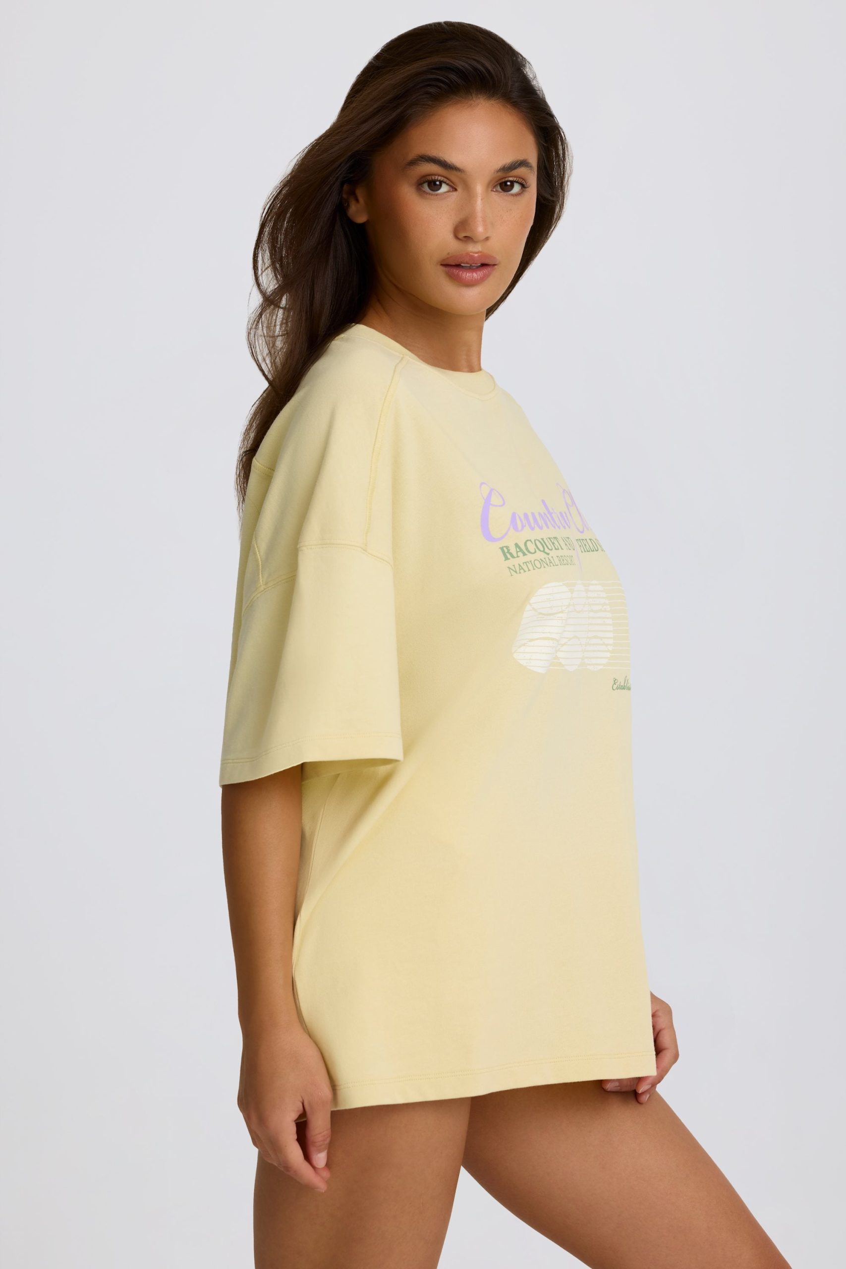 Oversized Graphic T-Shirt in Lemon - Image 3