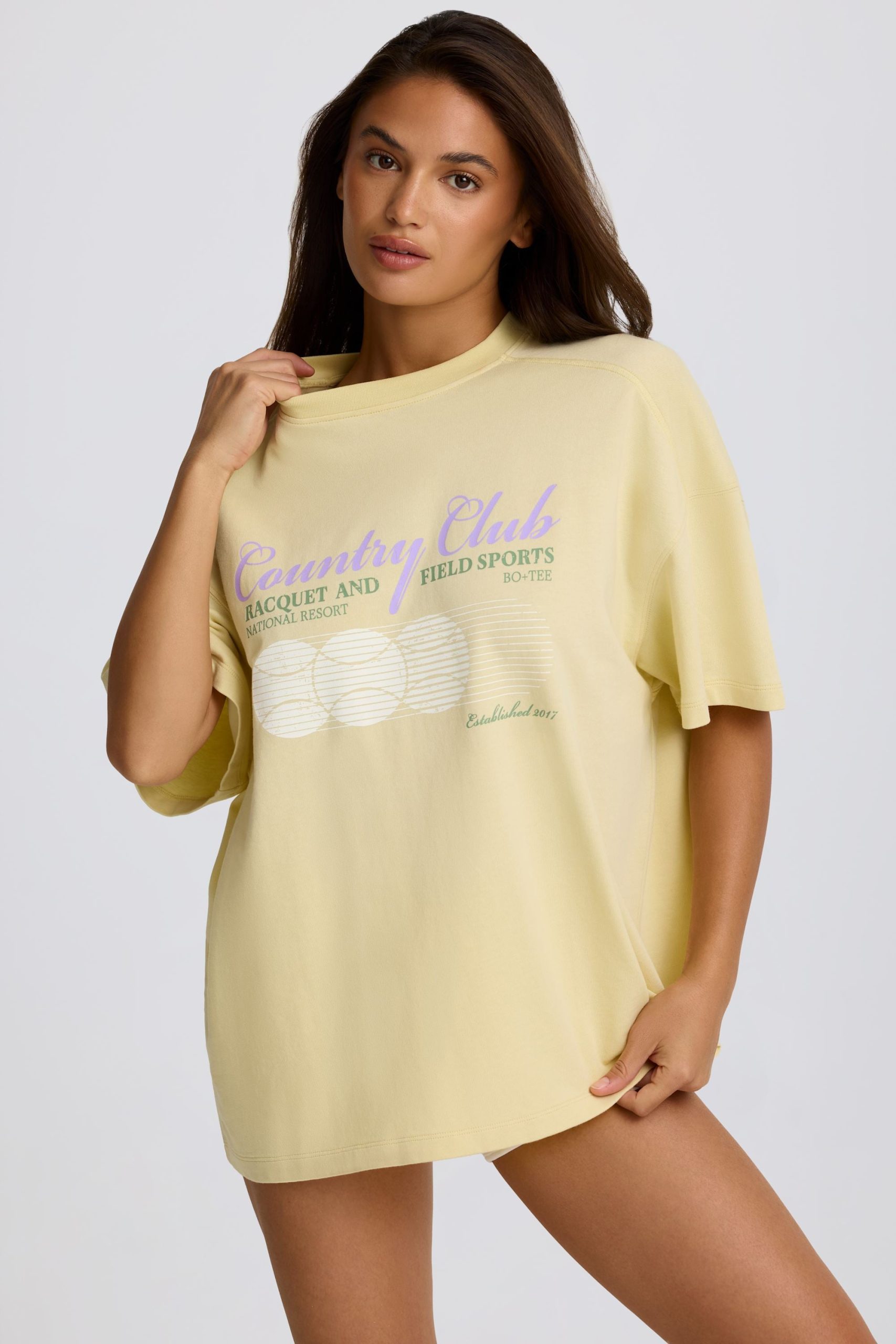 Oversized Graphic T-Shirt in Lemon - Image 5