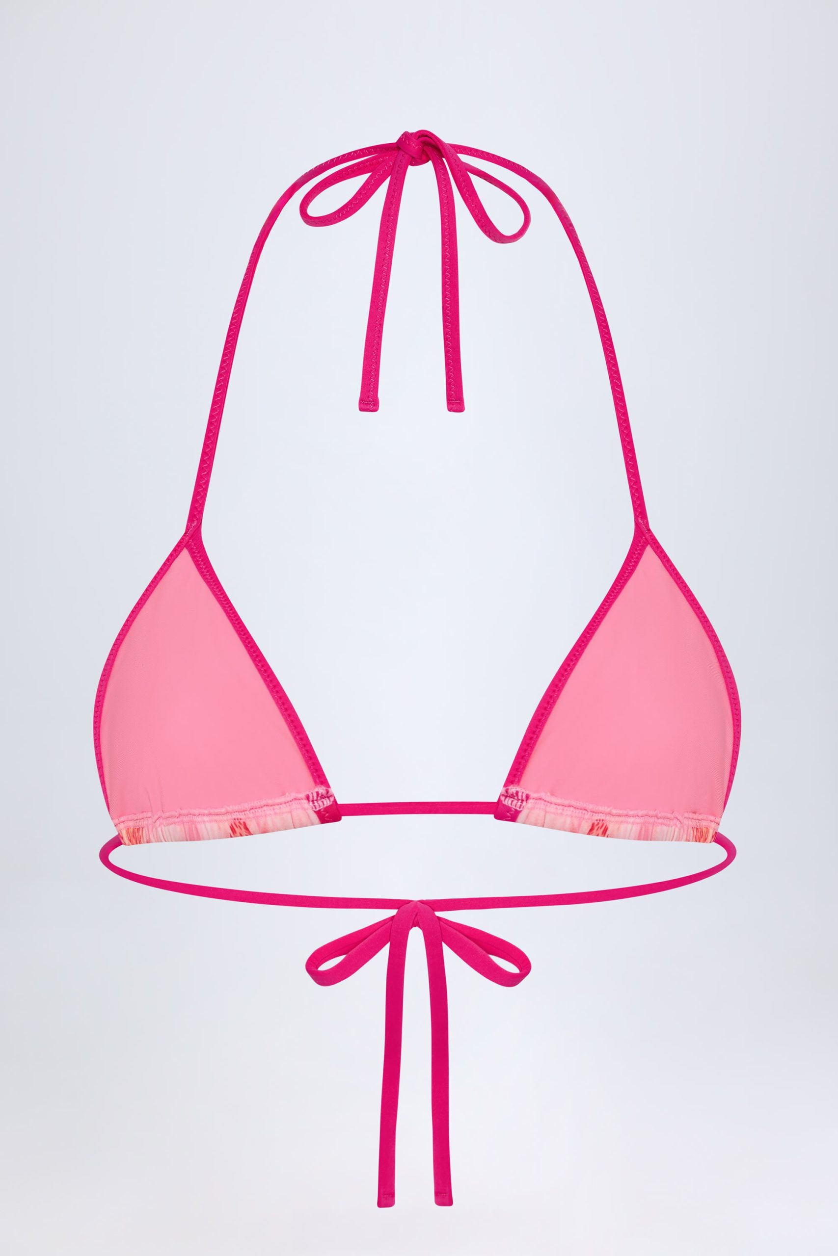 Triangle Bikini Top in Pink Orchid Print - Image 4